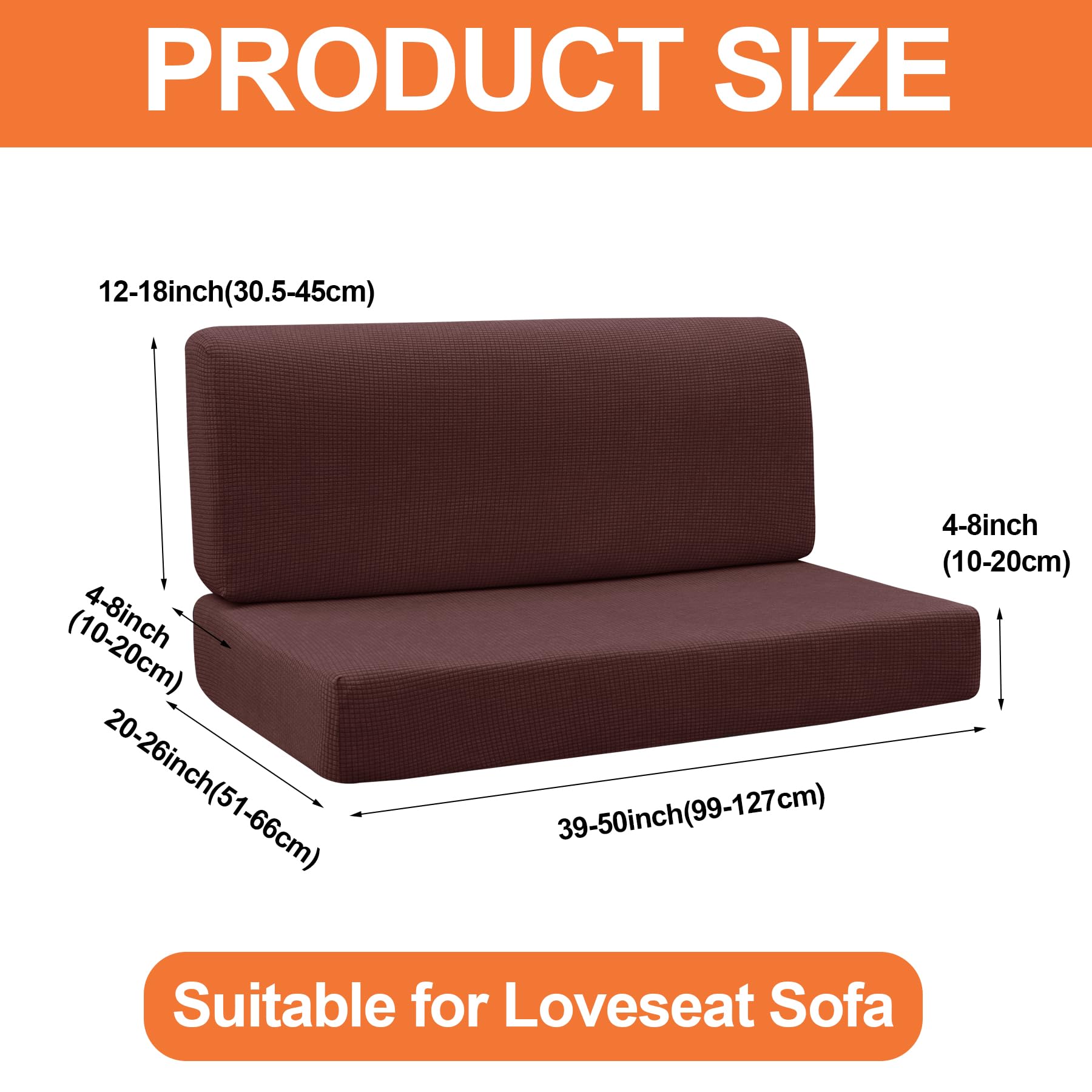 Fuangui Rv Dinette Cushion Covers - Stretch Camper Cushion Booth Seats Replacement - Washable Sofa Furniture Protector (Dark Bro