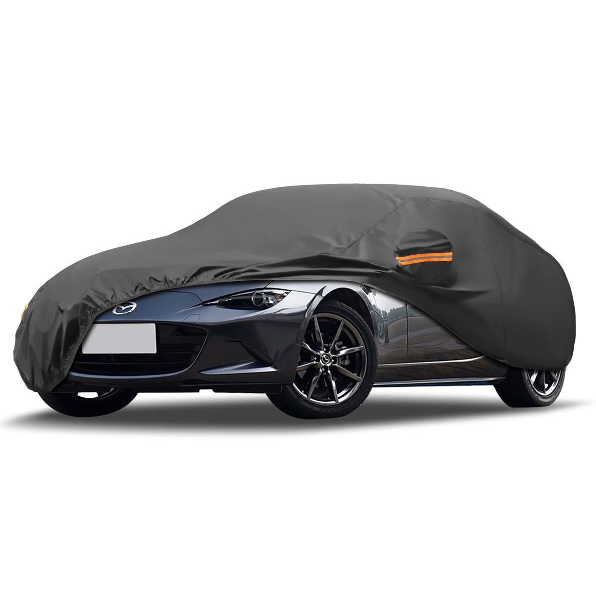 Mornyray Compatible With Mazda Mx-5,Car Cover Outdoor Waterproof Sun Rain Snow Hail Protection With Driver Door Zipper (Black, C