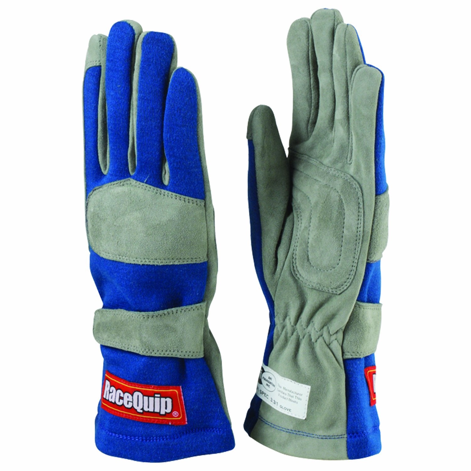 Racequip Race Gloves 351 Series 1 Layer Nomex Sfi 3.3/1 Certified Blue Large 351025