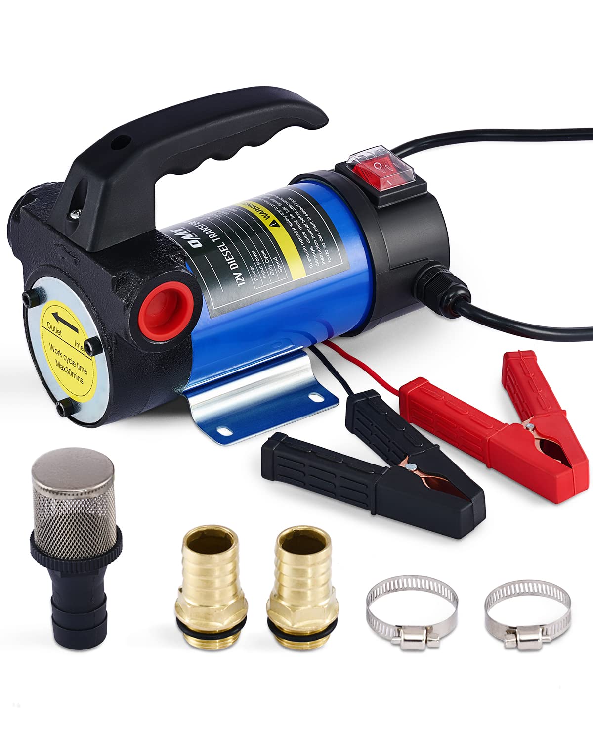 Orion Motor Tech Diesel Transfer Pump, 12 Volt Fuel Transfer Pump Dc 10Gpm Diesel Pump For Transferring Diesel, Kerosene, Machin