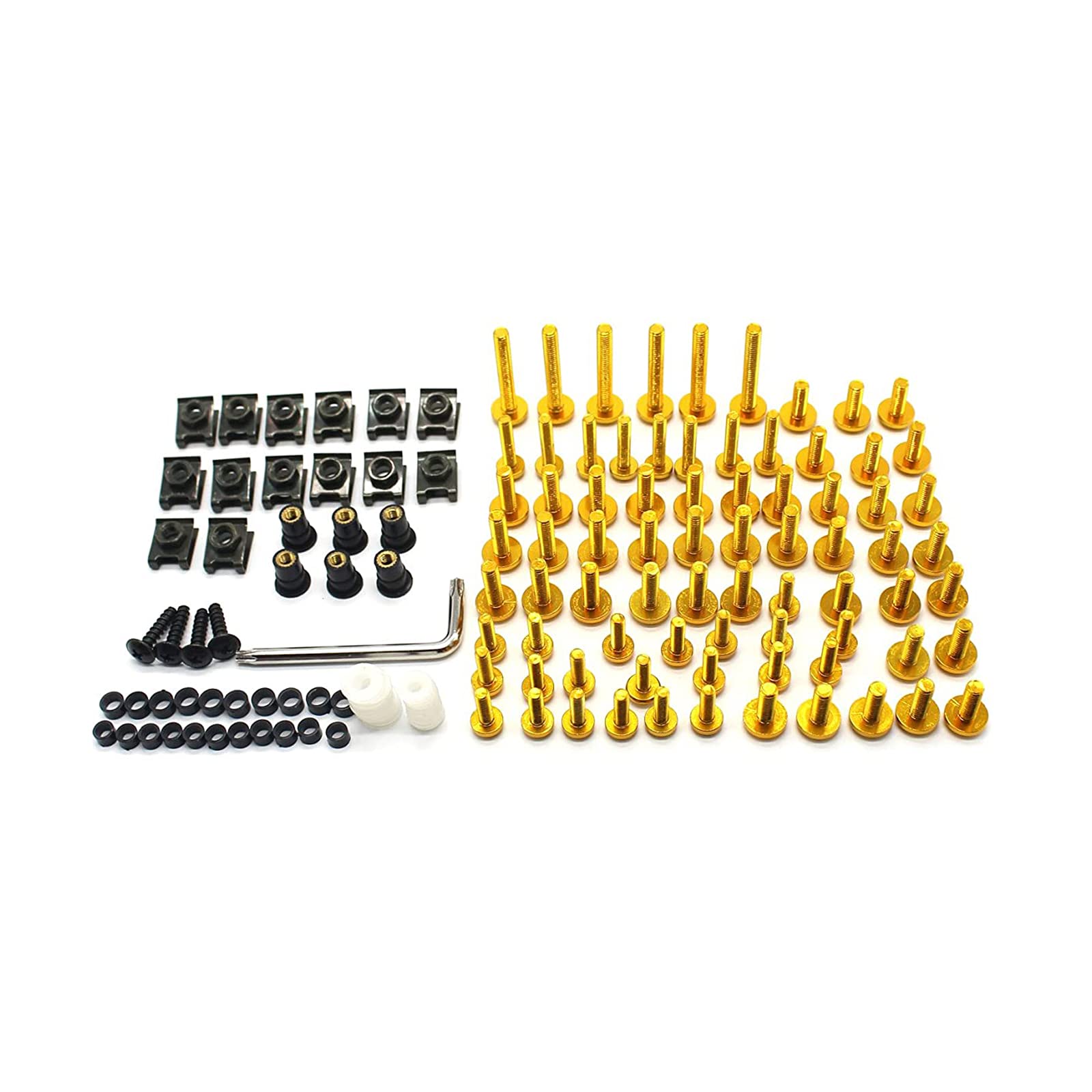 Universal Fairing Bolt Kit 195 Pcs M5 M6 Motorcycle Windscreen Screws Fasteners Accessories Replacement For Yamaha Honda Kawasak