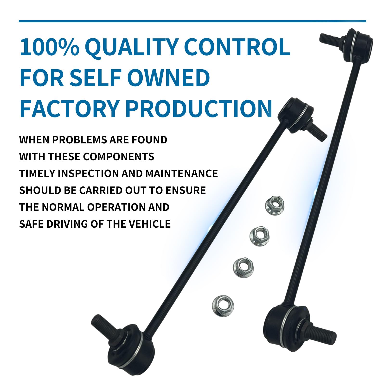 Xcpmc Front Sway Stabilizer Bar End Link 2 Pcs Left & Right|Replacement For Optra Spectra|Replace Oe#: K90372 K90371 Black