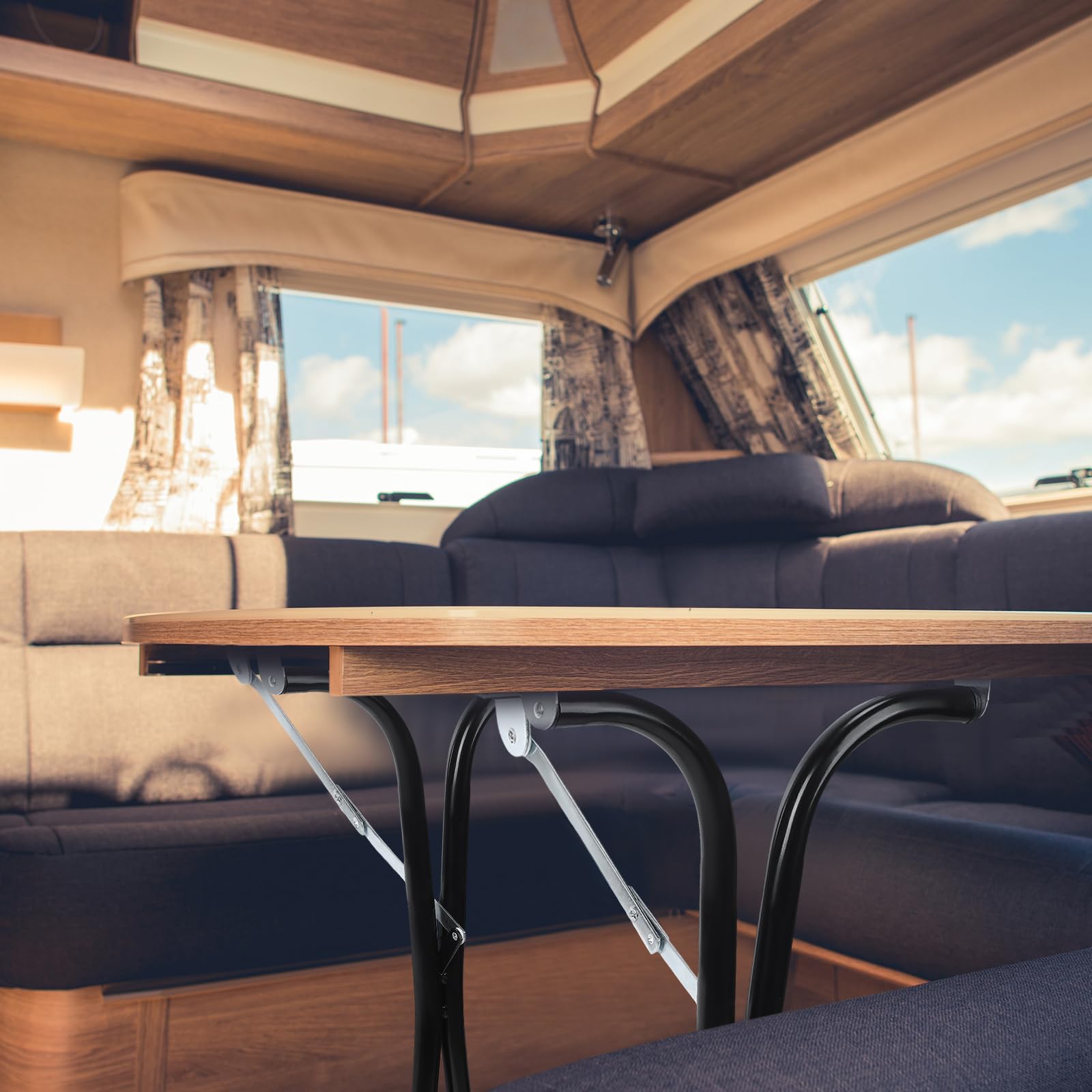 RattanView 1 Pcs Rv Folding Table Leg 27.5 Black Foldable Table Legs for RV's and Cargo Trailers