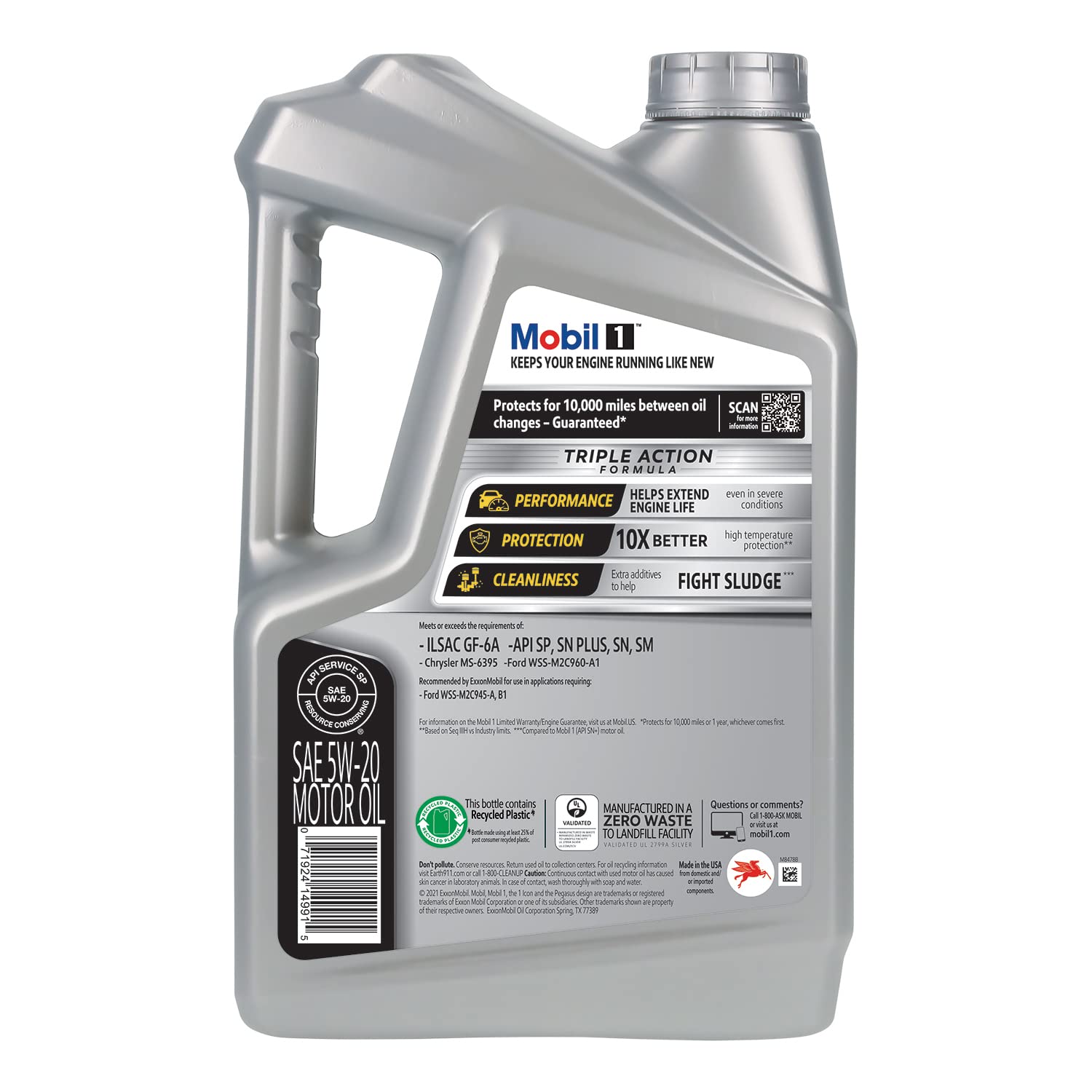 Mobil 1 Advanced Full Synthetic Motor Oil 5W-20, 5 Quart