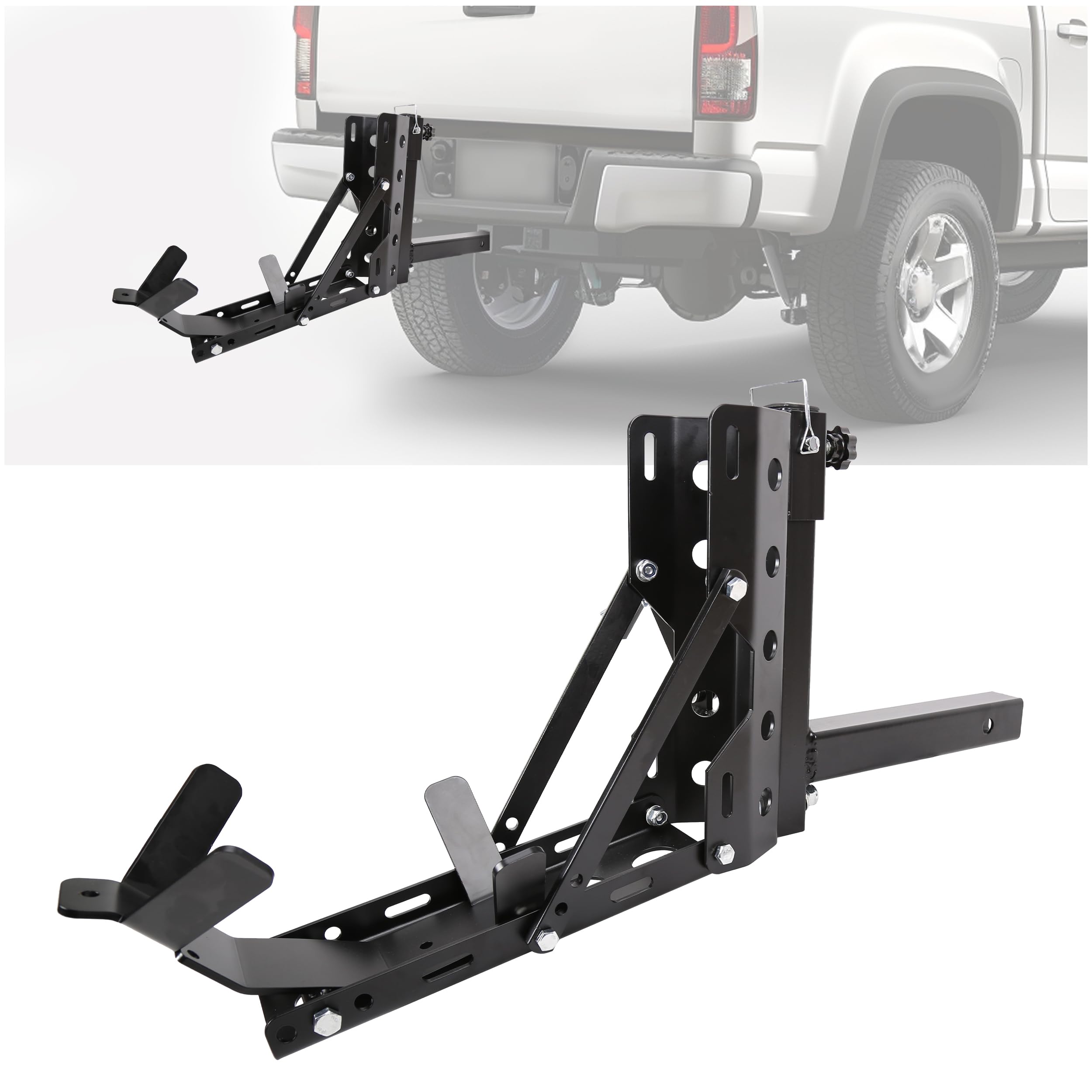 KUAFU 800LBS Motorcycle Trailer Hitch Scooter Hitch Carrier Tow Dolly Hauler Hitch 2'' Tow Receiver Mount Rack