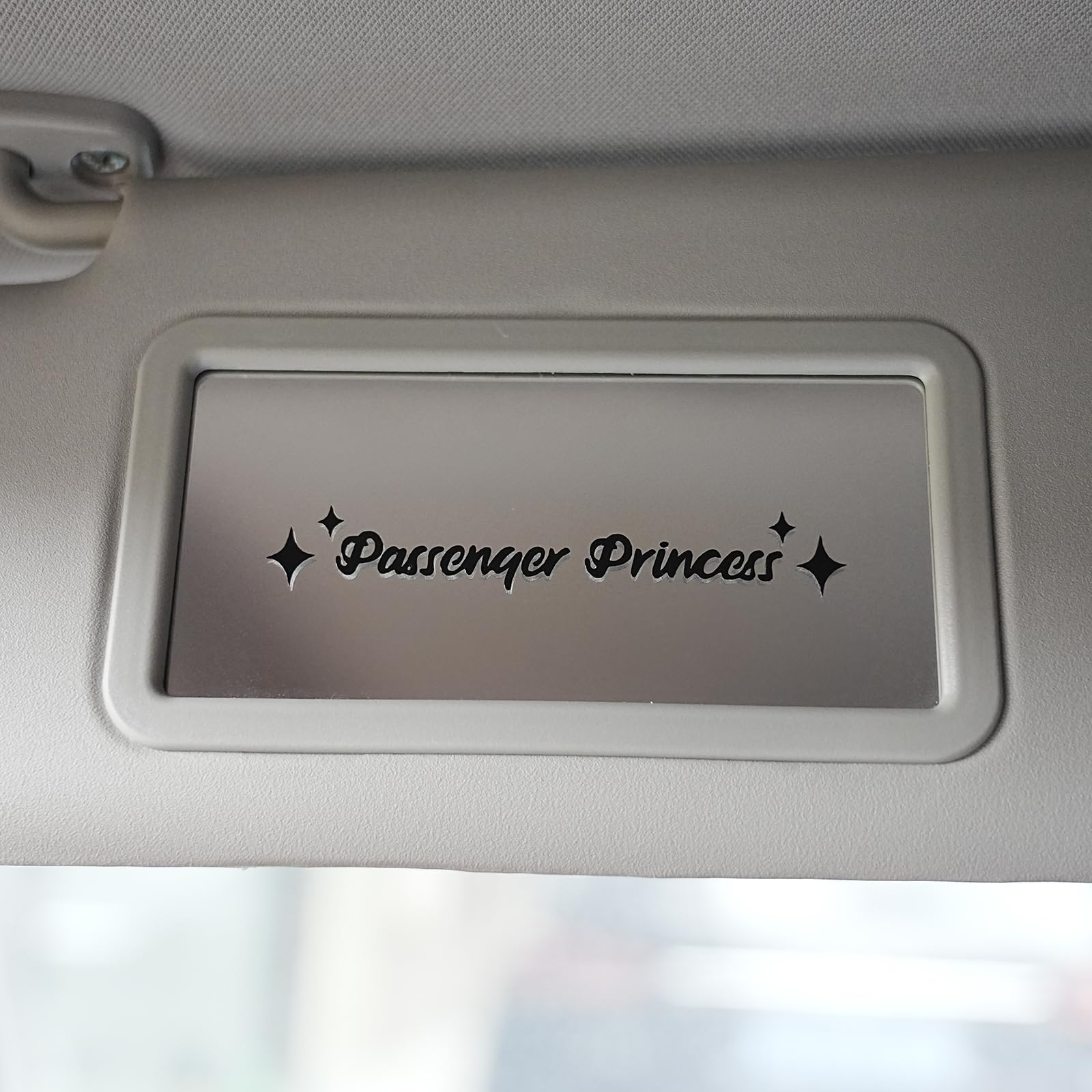 Amioro 5 Pack Passenger Princess Stickers Funny Car Decal Accessories Rearview Mirror Window Sticker For Women (Black)