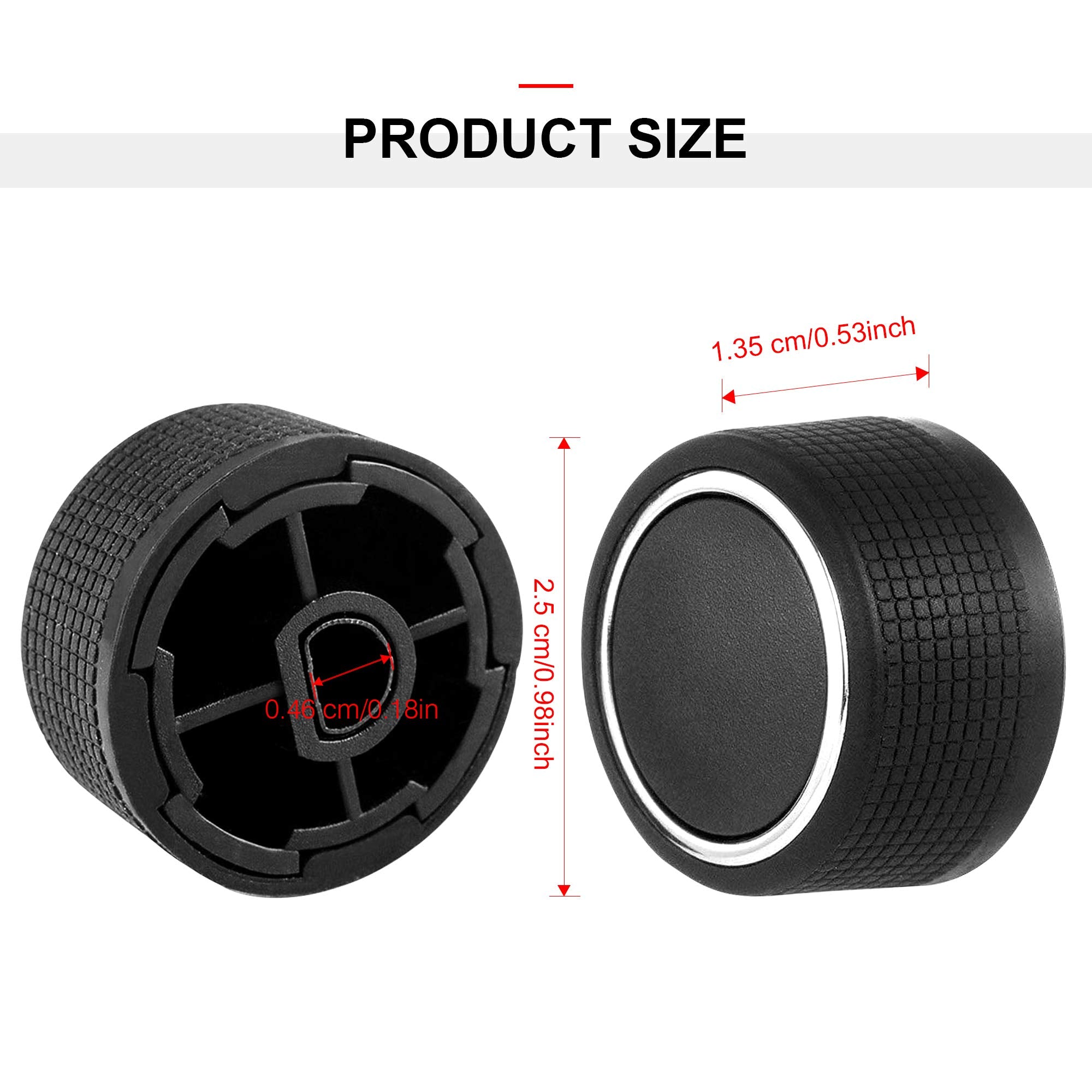 Rear Radio Volume Control Knob Button with AC Dash Button Stickers Repair Kit for Select GM Vehicles for 07-14 Chevrolet Chevy G