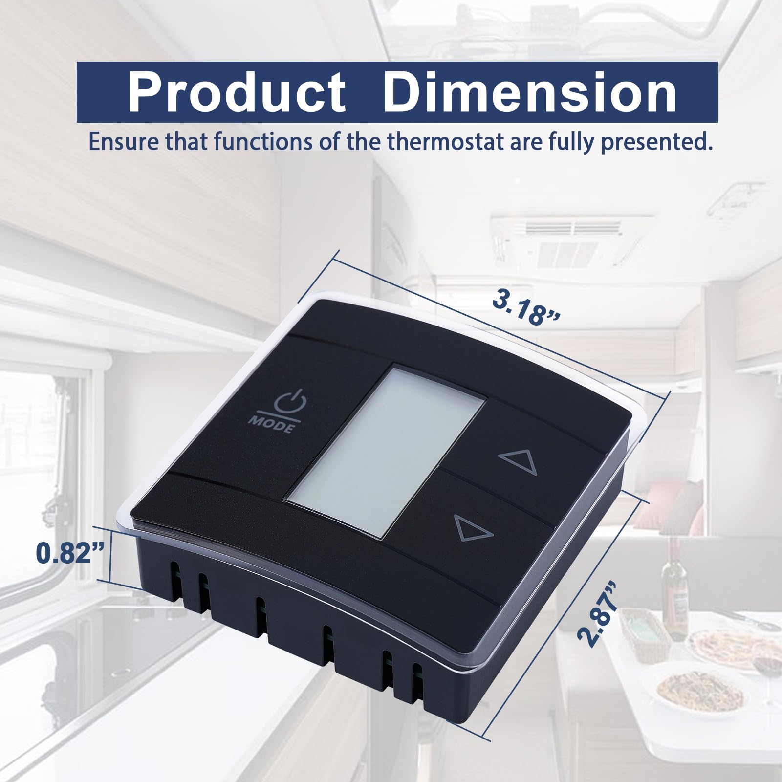 Fenglesha 3316250.712 RV Single Zone Wall Thermostat Compatible with Dometic, Used for Cool/Heat/Furnace Control, Blue Backlight