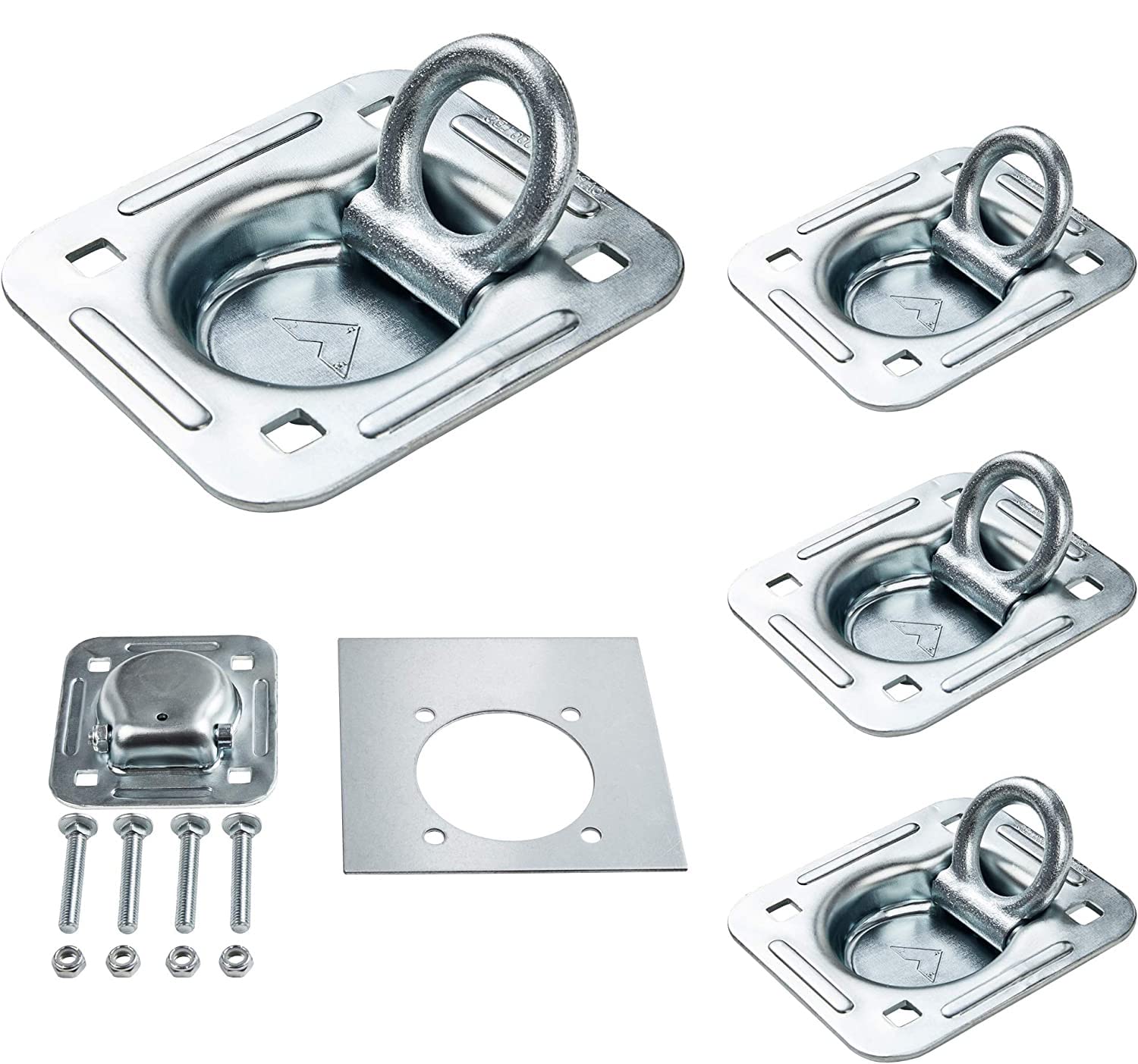 Lonffery 4 Pack Recessed D-Ring Tie Down Anchors (6,000 Lb. Capacity), Heavy Duty Kit For Trailer Or Deliveries