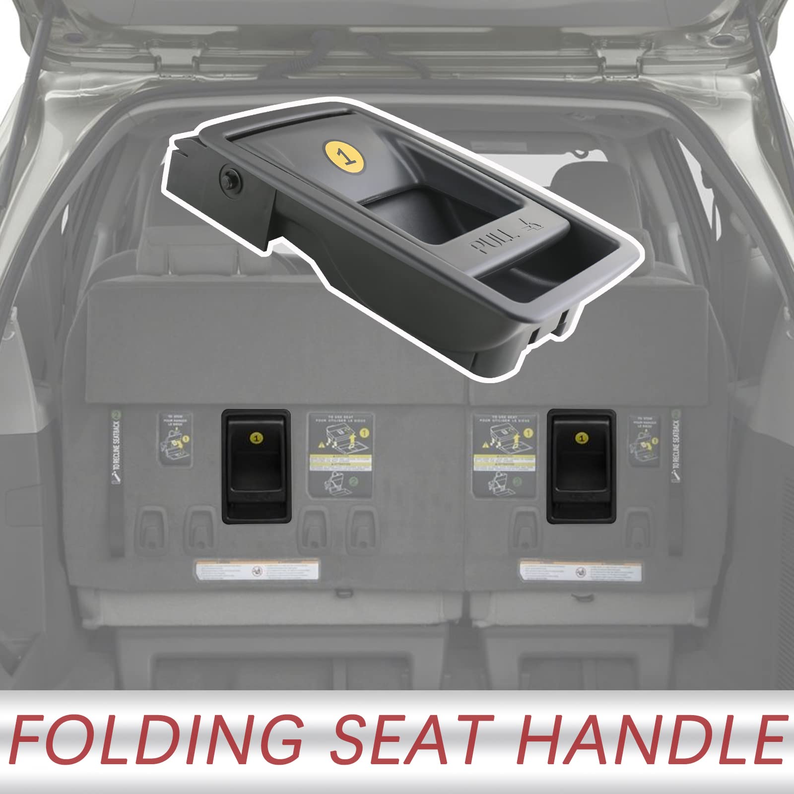 TQPONLY Folding Seat Latch Release Handle | Compatible with 11-18 Toyota Sienna | Replaces 75220 72909-08011 (Gray)