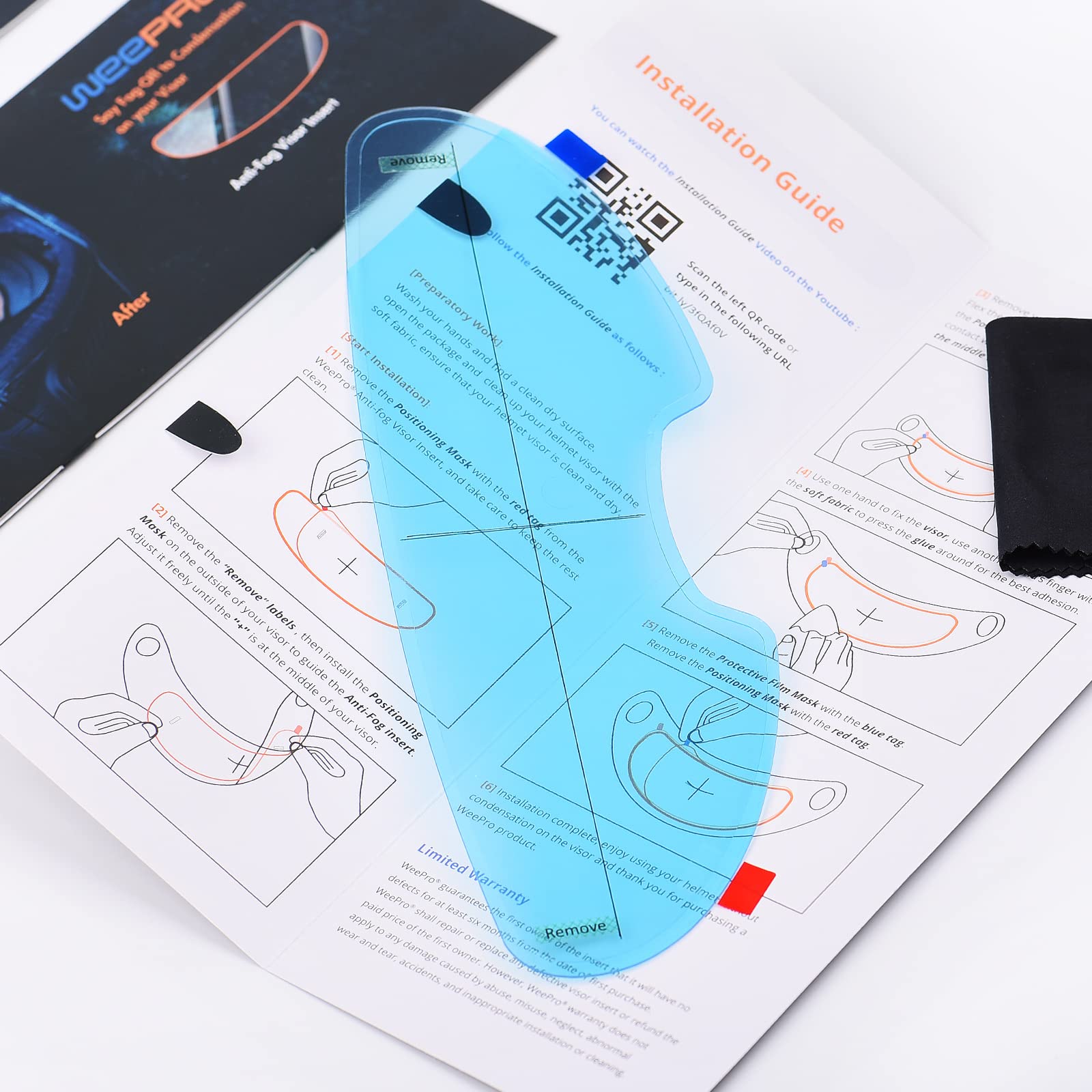 Weepro Anti Fog Film For Motorcycle Helmet Visor Compatible With Qwart Helmet Visor Protector Film Defogger Fog Resistant For He