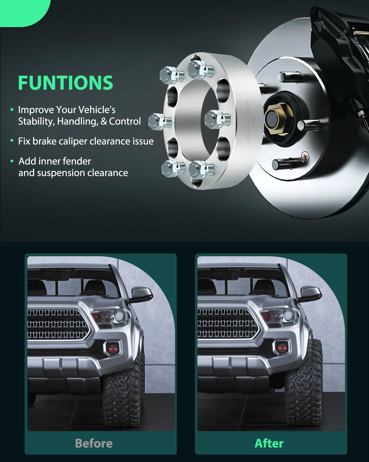 Scitoo 4X 8 Lug 1.5 Inch 8X170Mm Wheel Spacers 8X170 To 8X170 14X2 Studs 125Mm Compatible With For F250 For F350 For Excursion