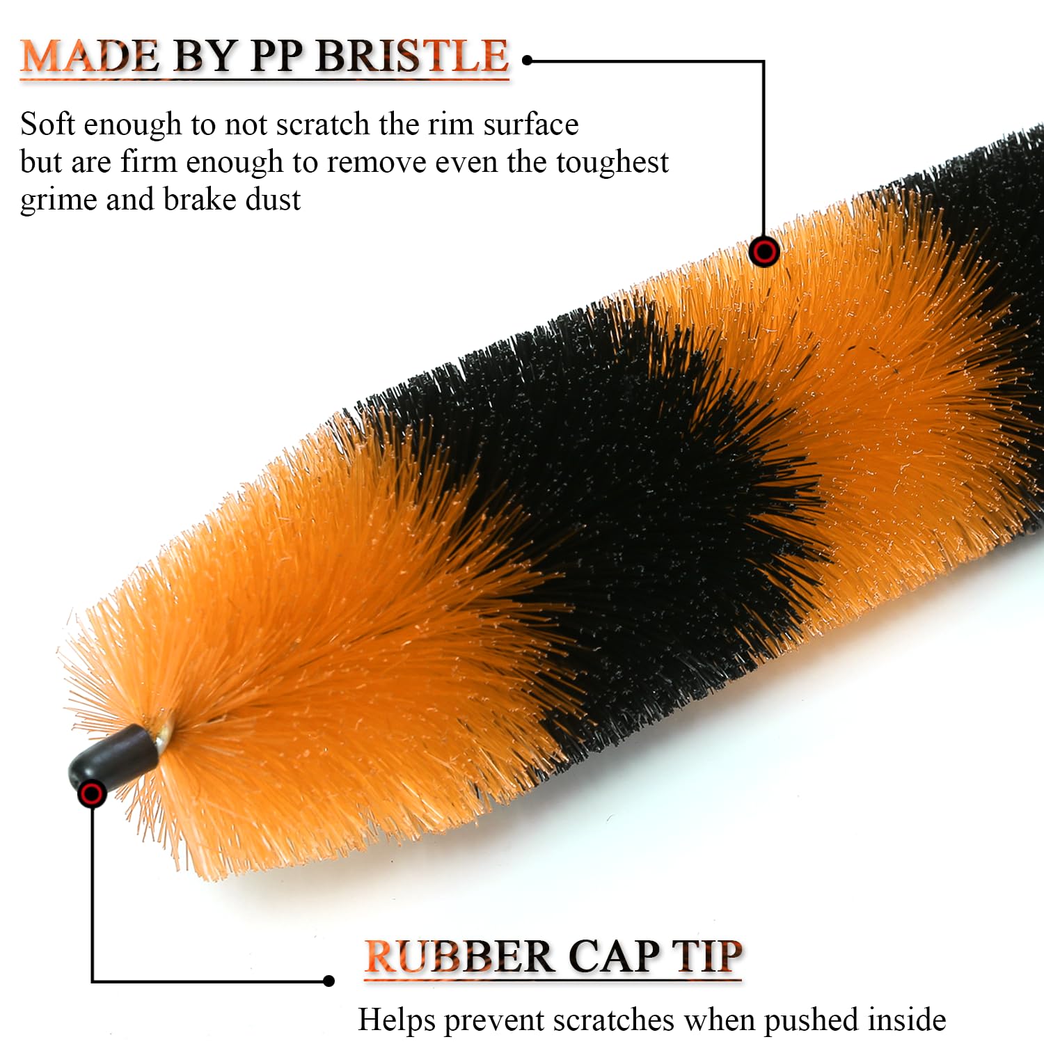 Takavu Master Wheel & Tire Brush, Easy Reach Wheel And Rim Detailing Brush Long Soft Bristle, Car Tire Brush, Wheel Scrub Brush,