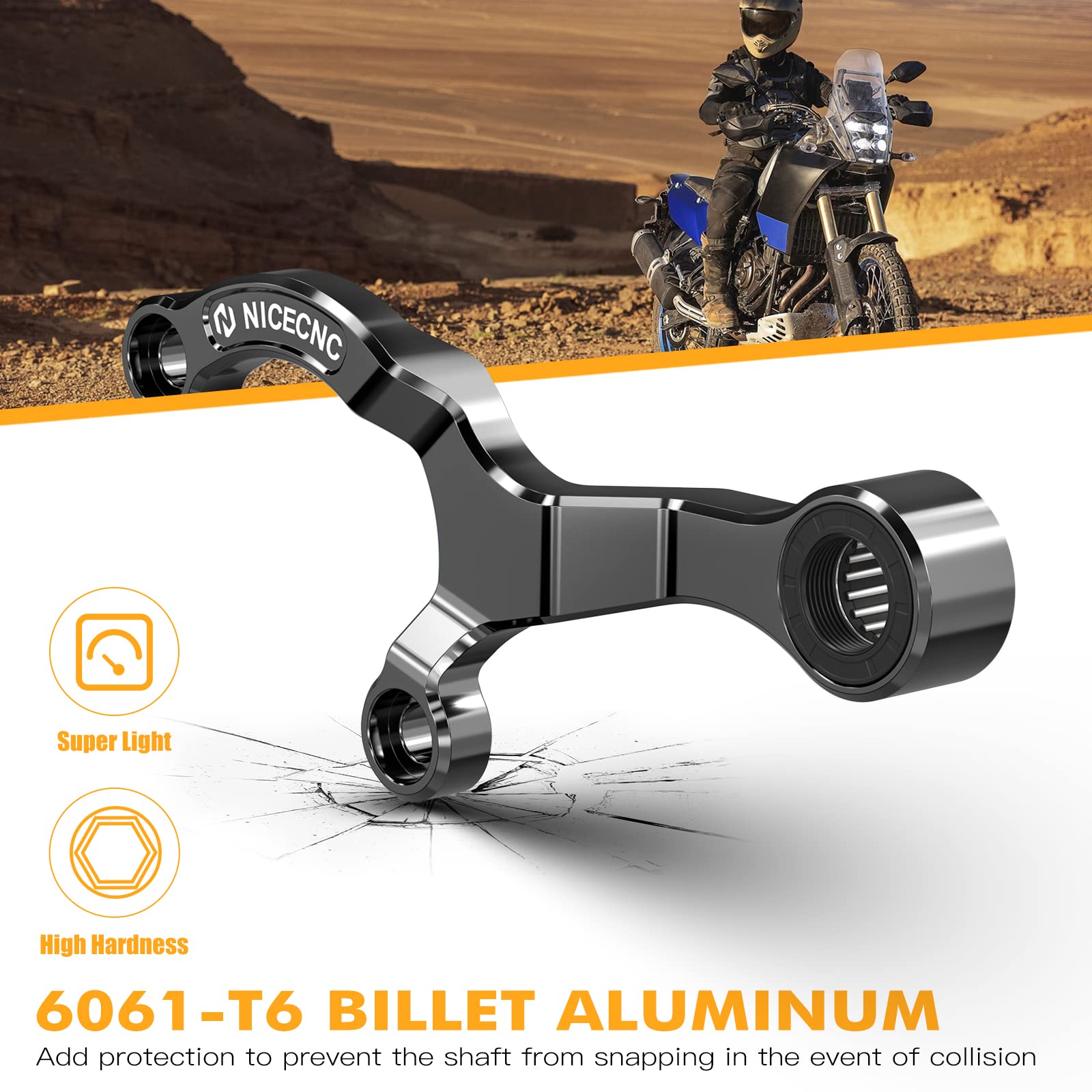 Nicecnc Black Shift Stabilizer Gear Shift Support Compatible With Yamaha Tenere 700/Xtz700 2019-2024,Tenere 700 Rally Edition 2020-2024,Tenere 700 World Raid 2022,Mt-07 2018-2023