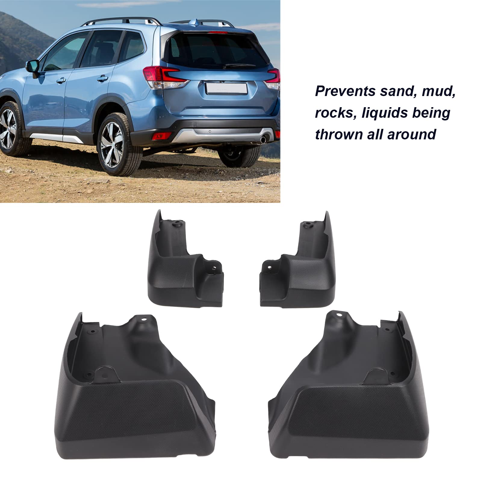 Fydun 4Pcs Splash Guards Mud Flaps Abs Black Wheel Mudguard Mudguards J101Ssj000 Replacement For Subaru Forester 2019-On