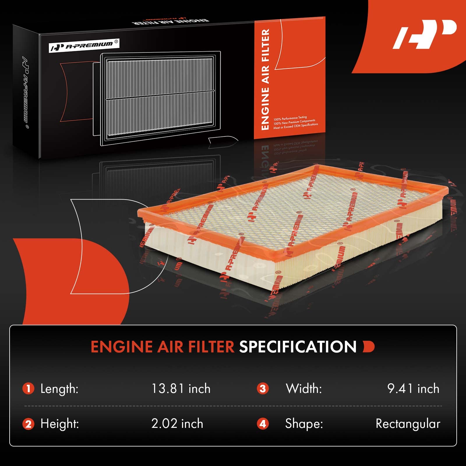 A-Premium Engine Air Filter Compatible with Dodge Ram 1500 2002-2010, Ram 2500 2003-2010, Ram 3500 2002-2009 & Ram 1500 (Classic