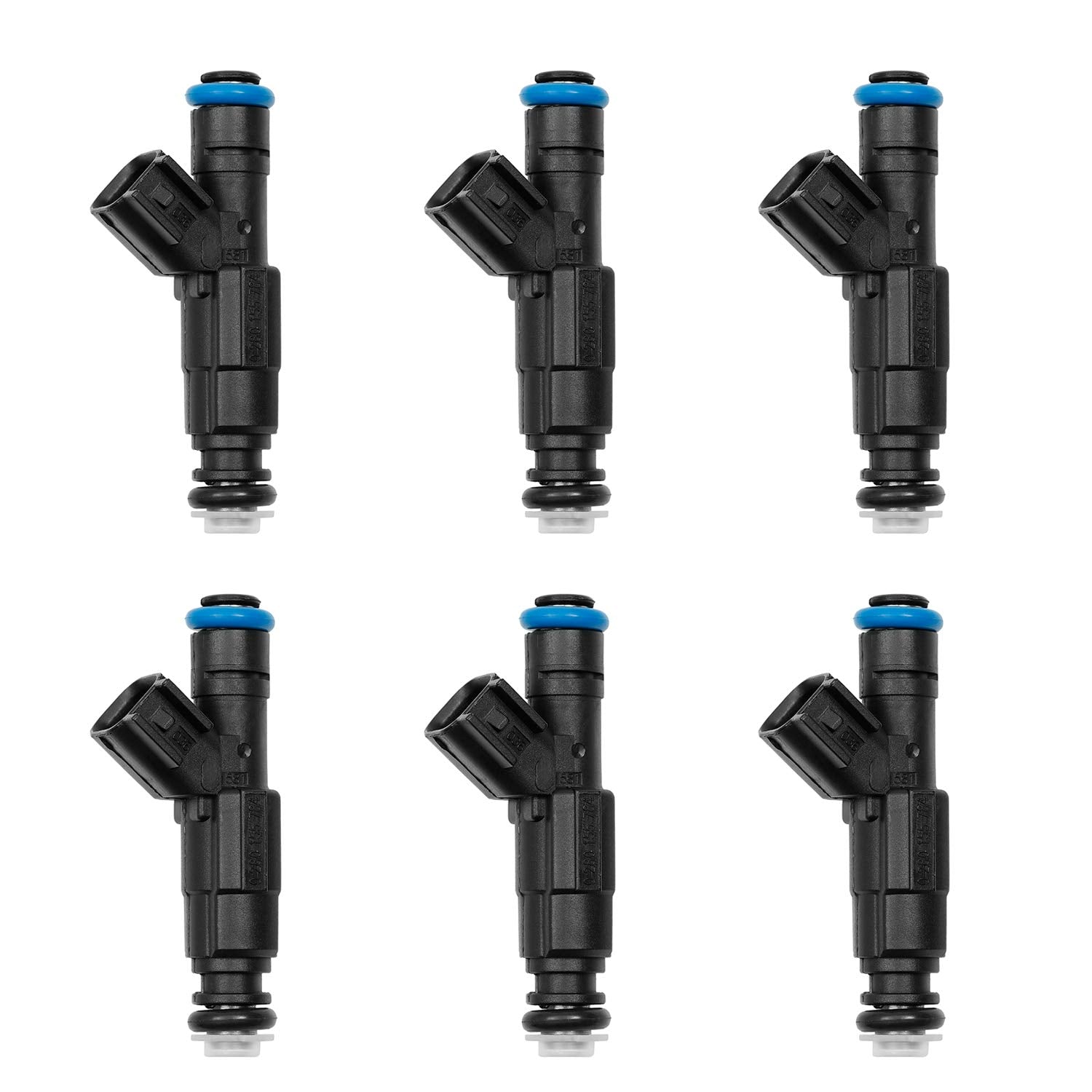 Fuel Injector 4 Holes 6Pcs | For 1999-2004 Jeep Cherokee Grand Cherokee Wrangler 4.0L Dodge Ram 1500 2500 3500 5.2L | Replace# 0