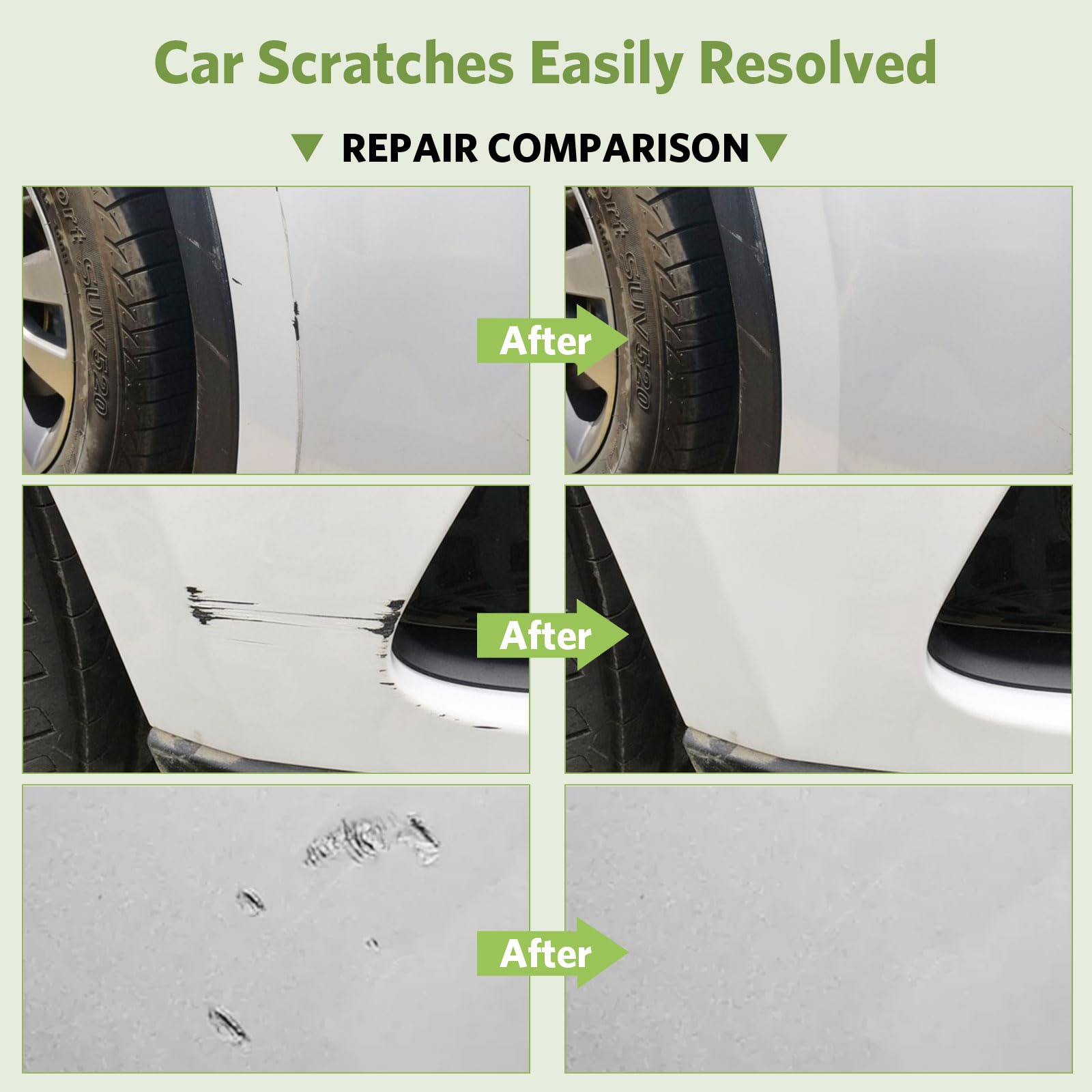 Carhuewell White Touch Up Paint, Car Scratch Repair Pen Quick And Easy Fix Auto Paint Chip Repair (Pure White)