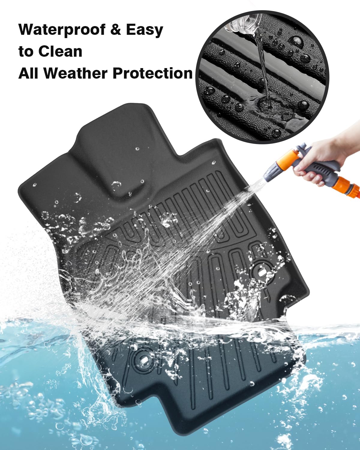 Powerty Floor Mats For 2023 2024 2025 Toyota Crown Accessories All Weather Floor Liner 3D Tpe 1St & 2Nd Row Floor Mat Heavy-Duty