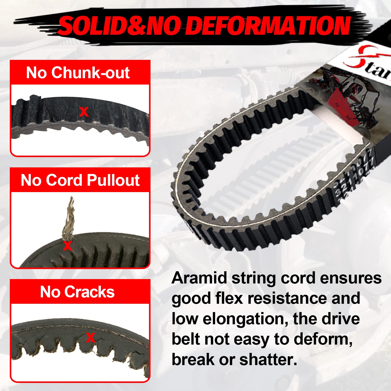 StarknightMT Drive Belt,3211077 20G4022 CVT ATV Carbon Belt Compatible with Polaris Sportsman 400 500 Ranger 500 Scrambler Magnu