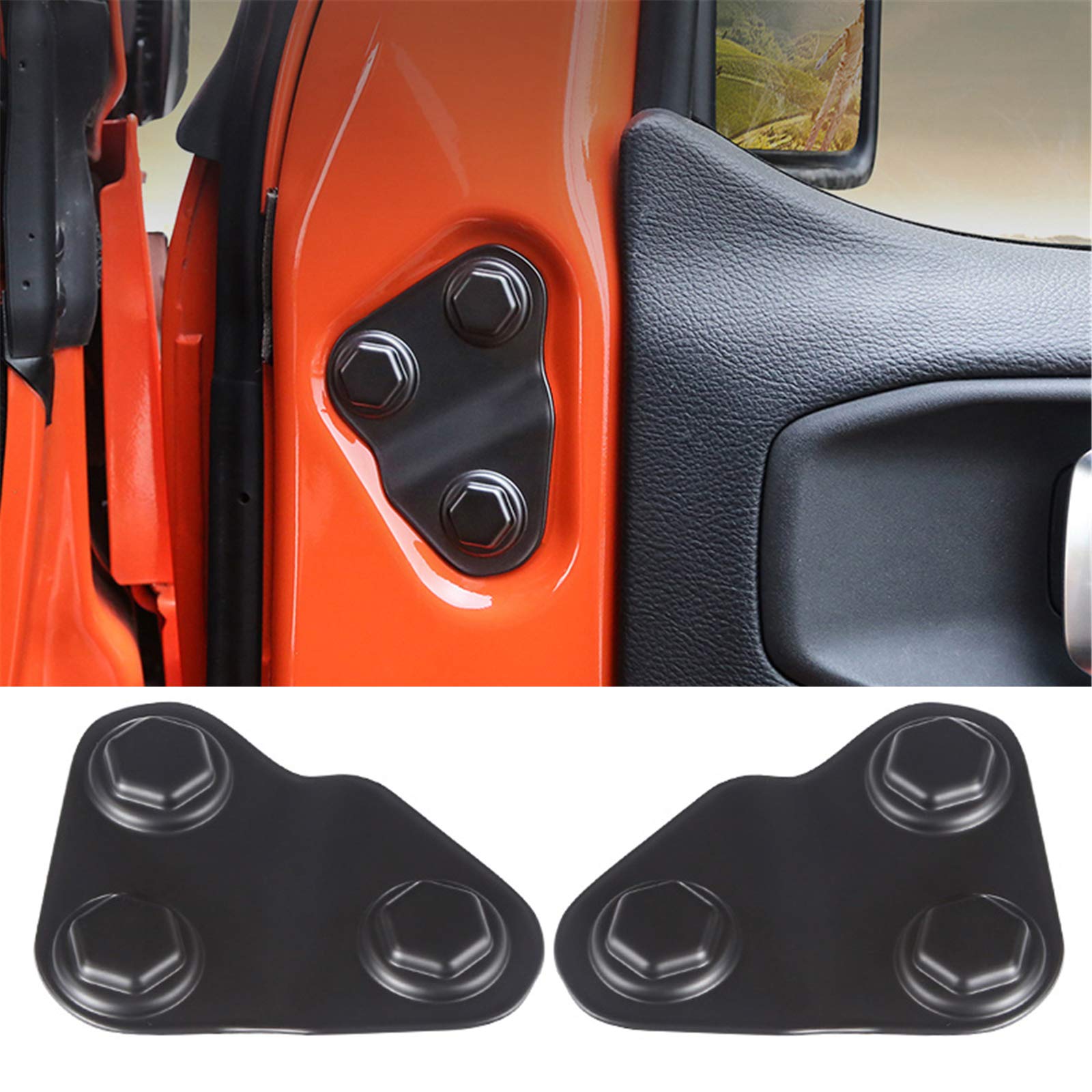 8-Pack Door Screw Protector Cover Trim Door Lock Cover For 2018 2019 2020 2021 2022 2023 2024 Jeep Wrangler Jl Jt 4Xe Sport S Rubicon Deluxe Sport Utility Black Abs (2-Door/4-Door) (Pack Of 8)