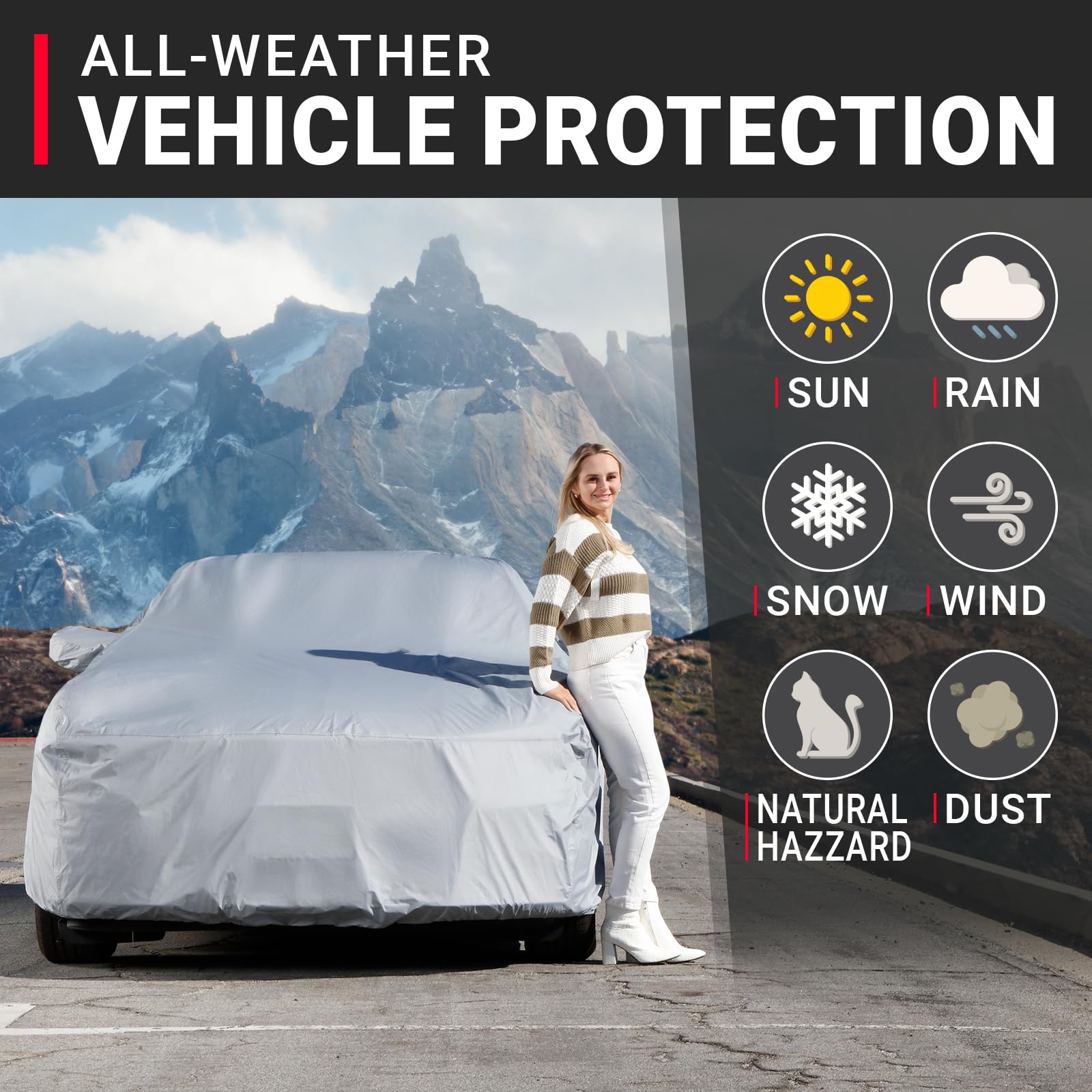 iCarCover Custom Car Cover for 1998-2002 Pontiac Trans AM, Waterproof, UV Protection, Solid Gray, Polyester, Model Duratex, Indoor/Outdoor