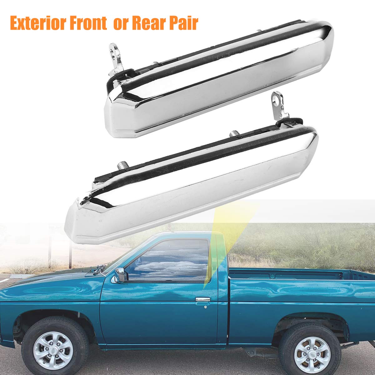 Exterior Outside Door Handle Metal Chrome Front Rear Left Right Driver Passenger Side Replacement For Nissan D21 Pathfinder Pickup 1986-1994