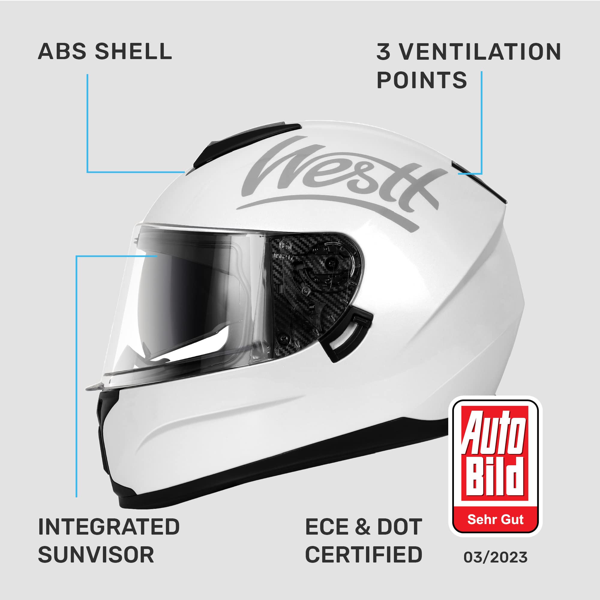 Westt Motorcycle Helmets Full Face Helmets - Street Bike Helmet With Dual Visor Dot Approved For Men Women Adults Compact Lightw