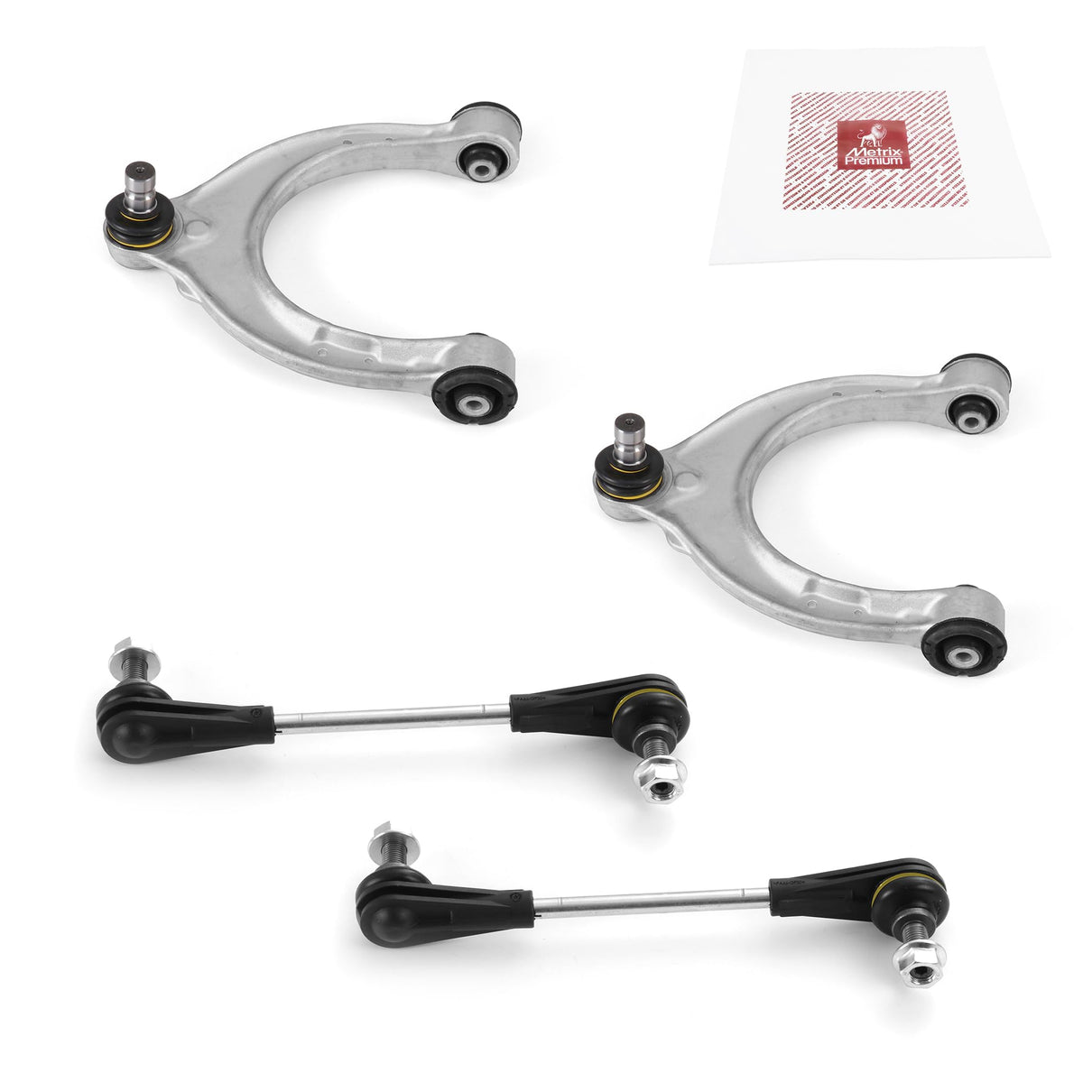 Metrix Premium Chassis Parts - 4 Pc Front L/R Upper Control Arm & Front Sway Bar Stabilizer End Link Kit Fits 2017-2020 Bmw 530I