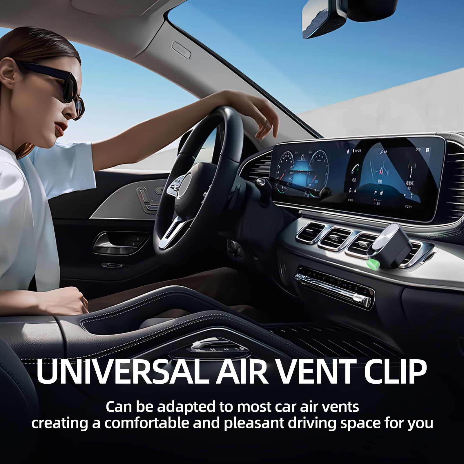 Qzd Smart Car Air Freshener Diffuser - Rechargeable Car Diffuser With 3 Modes, Ultrasonic Aroma Diffuser With 4 Essential Oils,