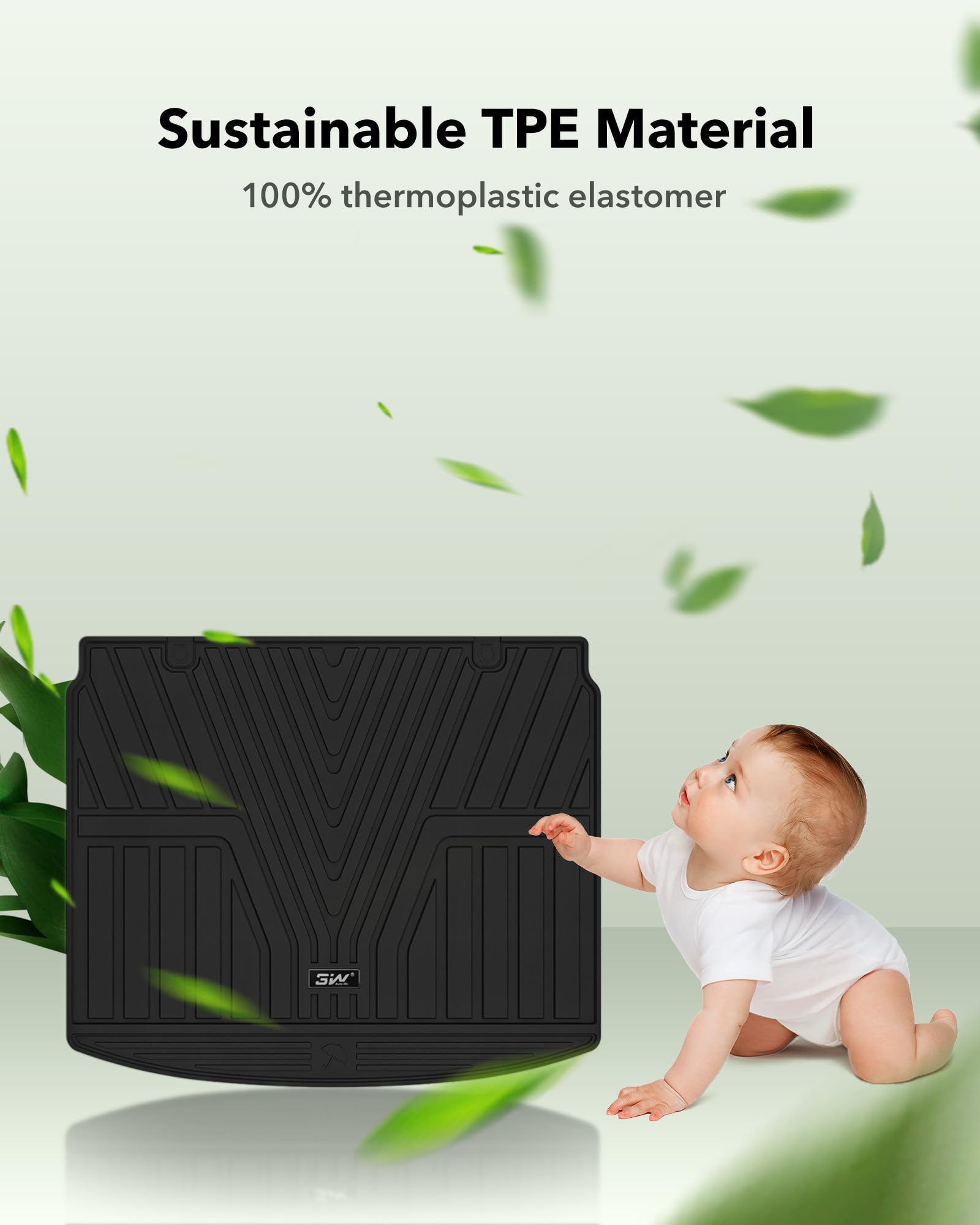 3W Cargo Liner Fit For Honda Cr-V 2017-2022 All Weather Custom Fit Trunk Liner For Honda Crv Heavy Duty Trunk Mat In Upper Posit