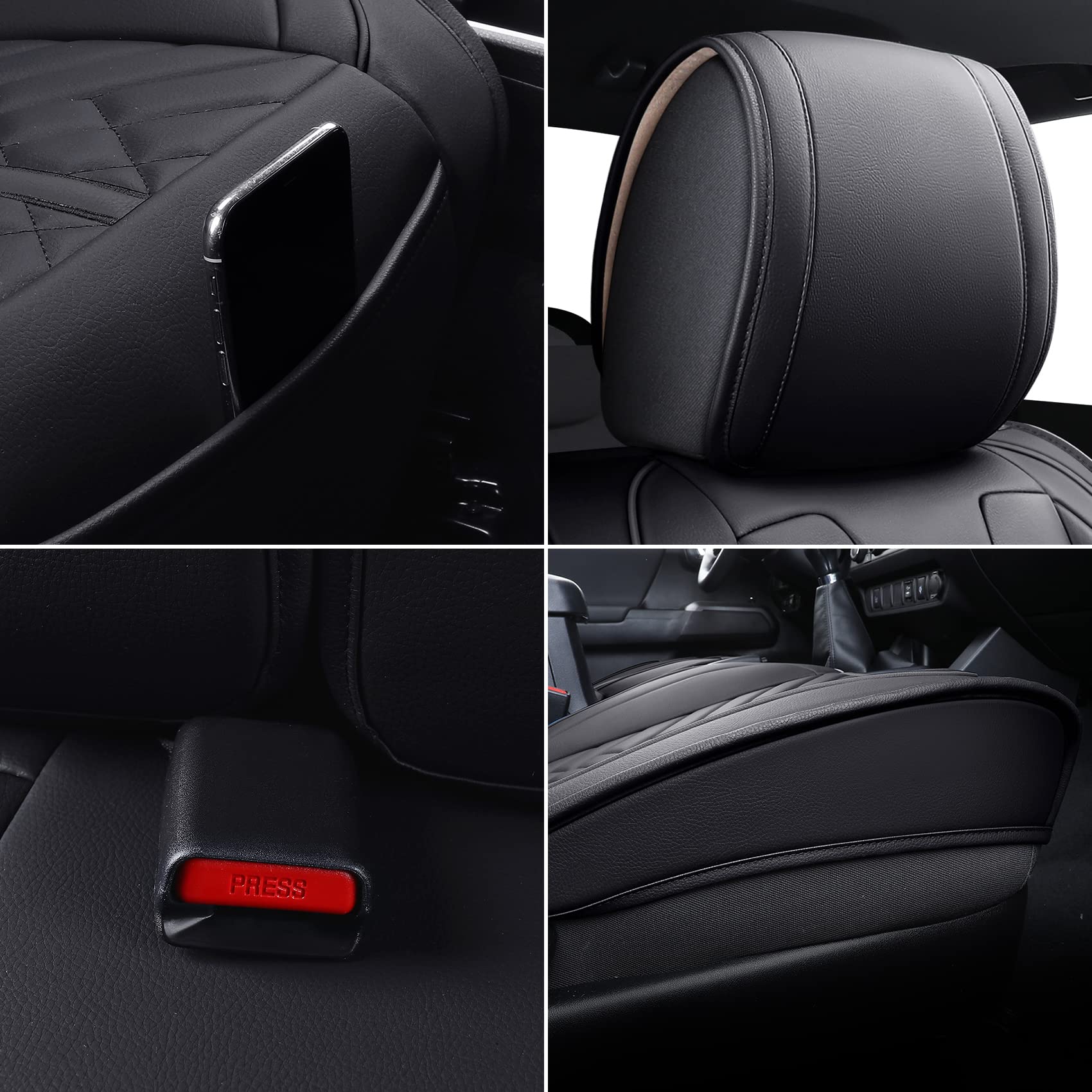 Tomatoman Car Seat Covers Compatible with Toyota Tacoma Truck 2005-2024 2025 Access Crew Double Cab TRD Sport Offroad Limited SR