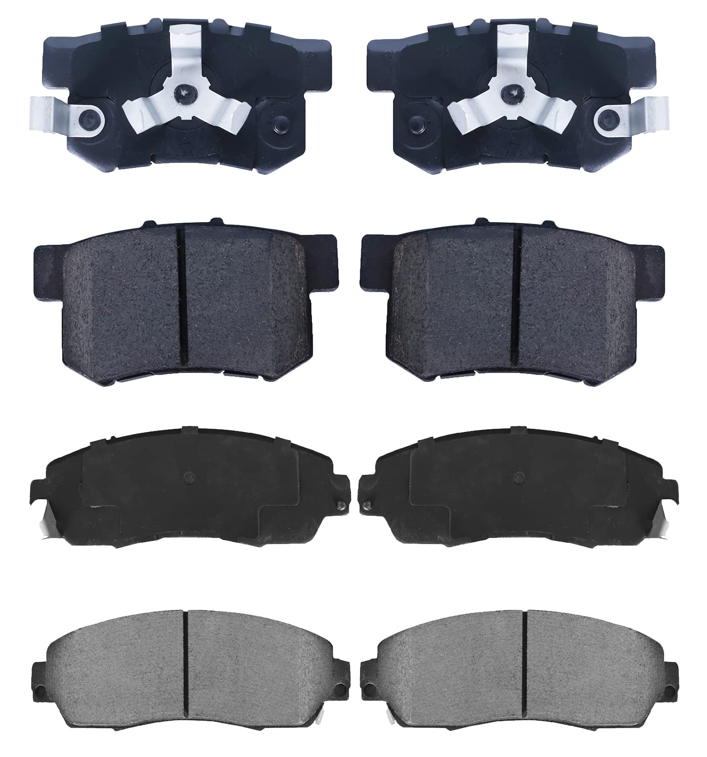 EXPPOWER Replacement for Front & Rear Ceramic Disc Brake Pads Set 2007-2011 Honda CR-V 2010-2012 Acura RDX