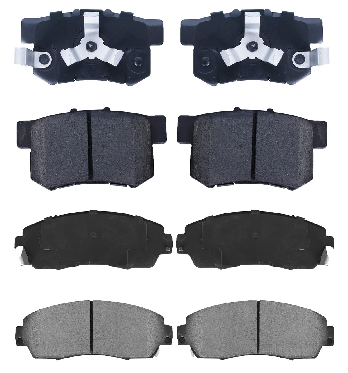 EXPPOWER Replacement for Front & Rear Ceramic Disc Brake Pads Set 2007-2011 Honda CR-V 2010-2012 Acura RDX