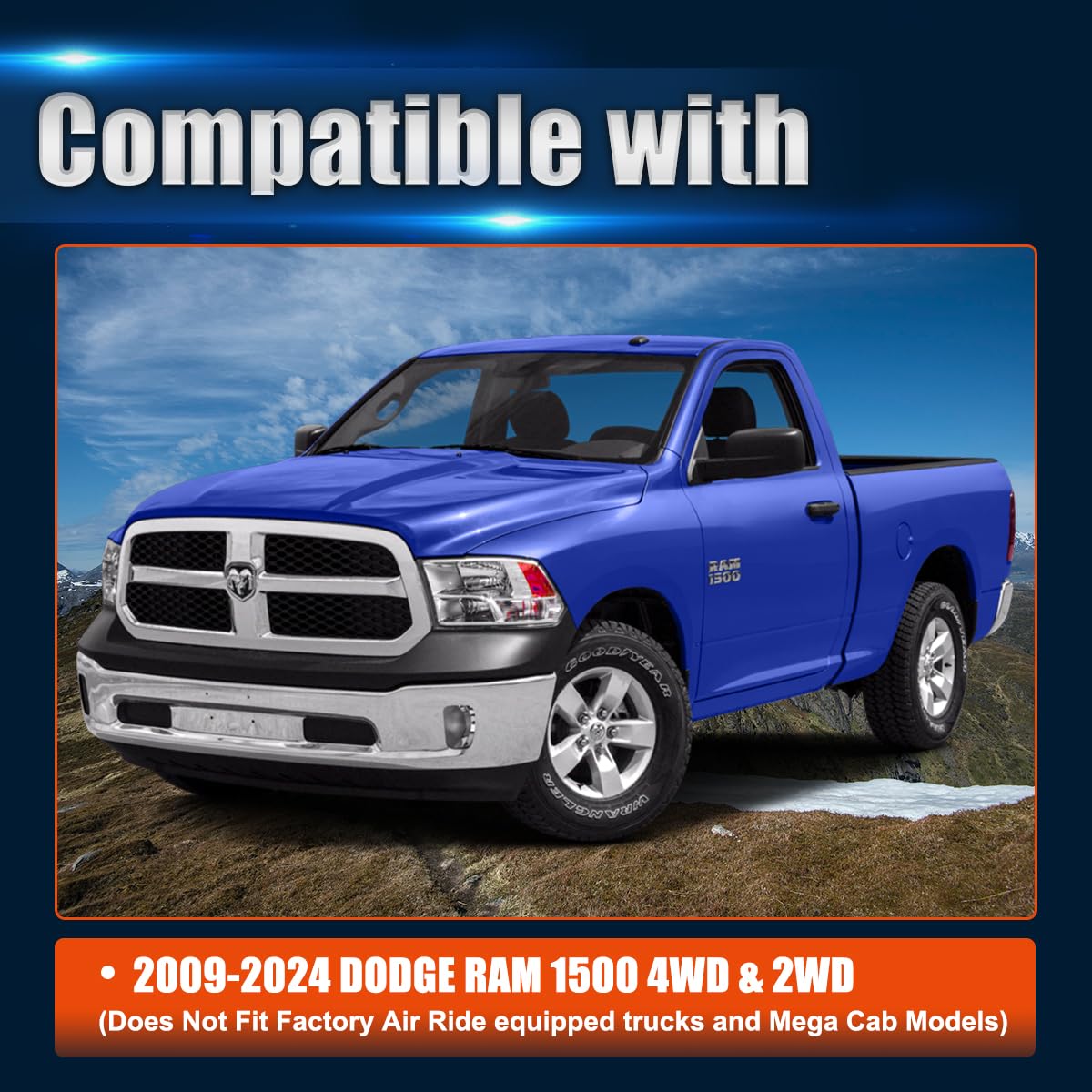 Gasupply 1.5'' Rear Leveling Lift Kits, Compatible With 2009-2024 Dodge Ram 1500 2Wd 4Wd, 1.5 Inch Raise Strut Suspension Spacer