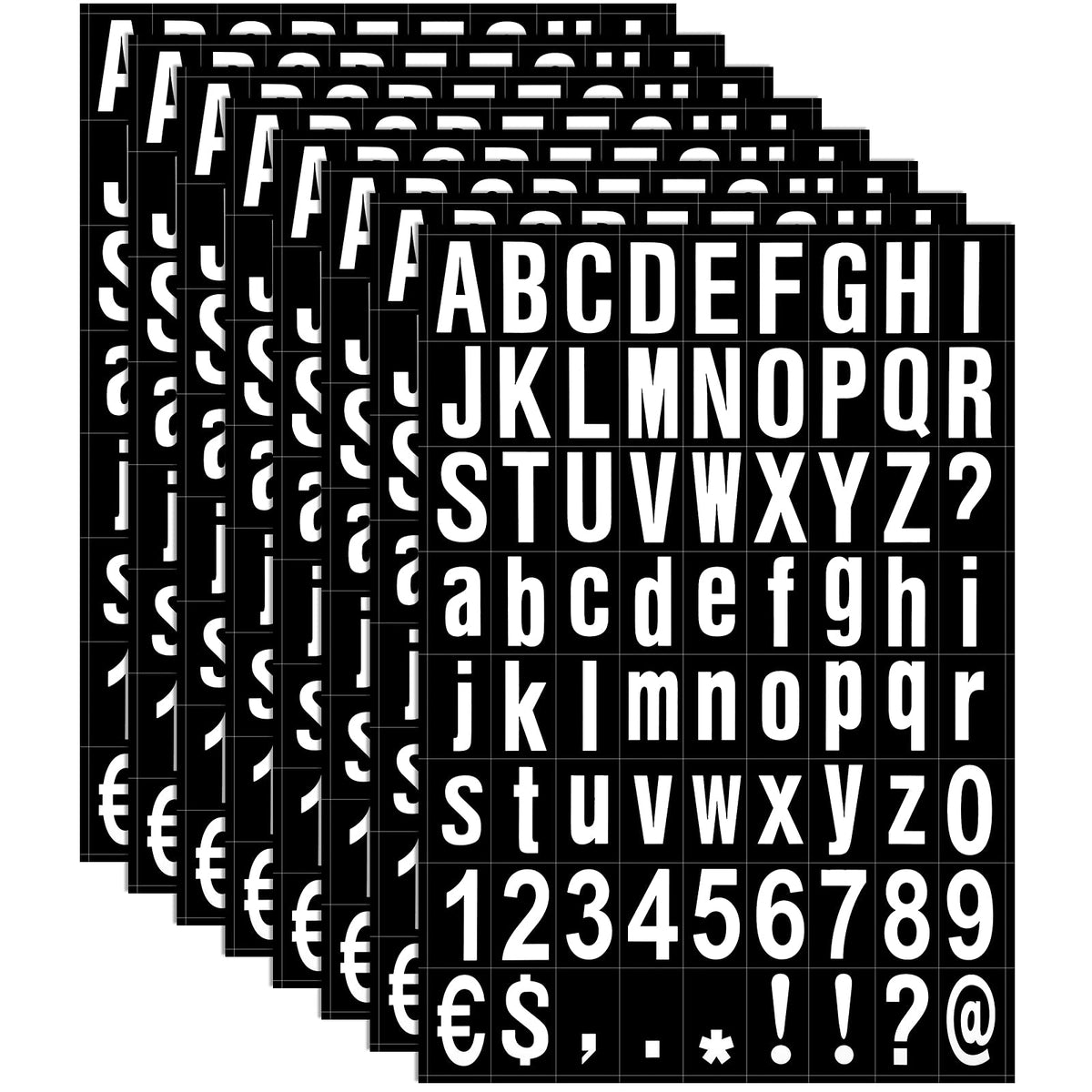 8 Sheets Self-Adhesive Vinyl Letters Numbers Kit, Mailbox Numbers Sticker For Mailbox, Signs, Window, Door, Cars, Trucks, Home, Business, Address Number (1 Inch, Black, White In Back)