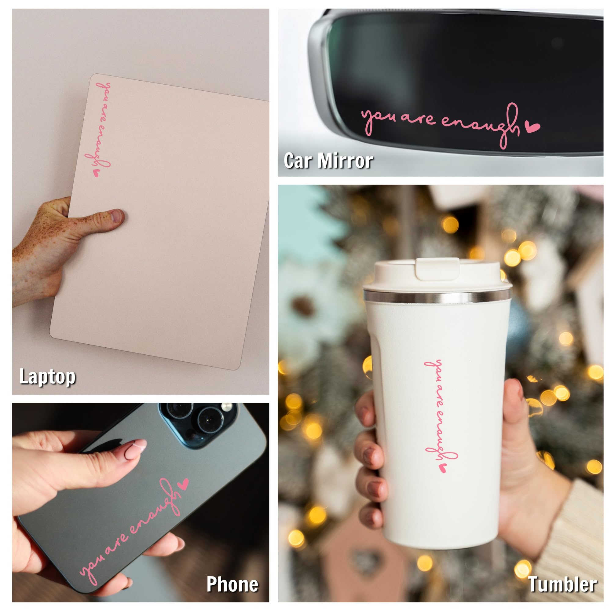 Miarita 3X Hello Beautiful Rearview Mirror Decal, Car Stickers For Women,Rear View Mirror Sticker, Mirror Stickers, Car Decal, P