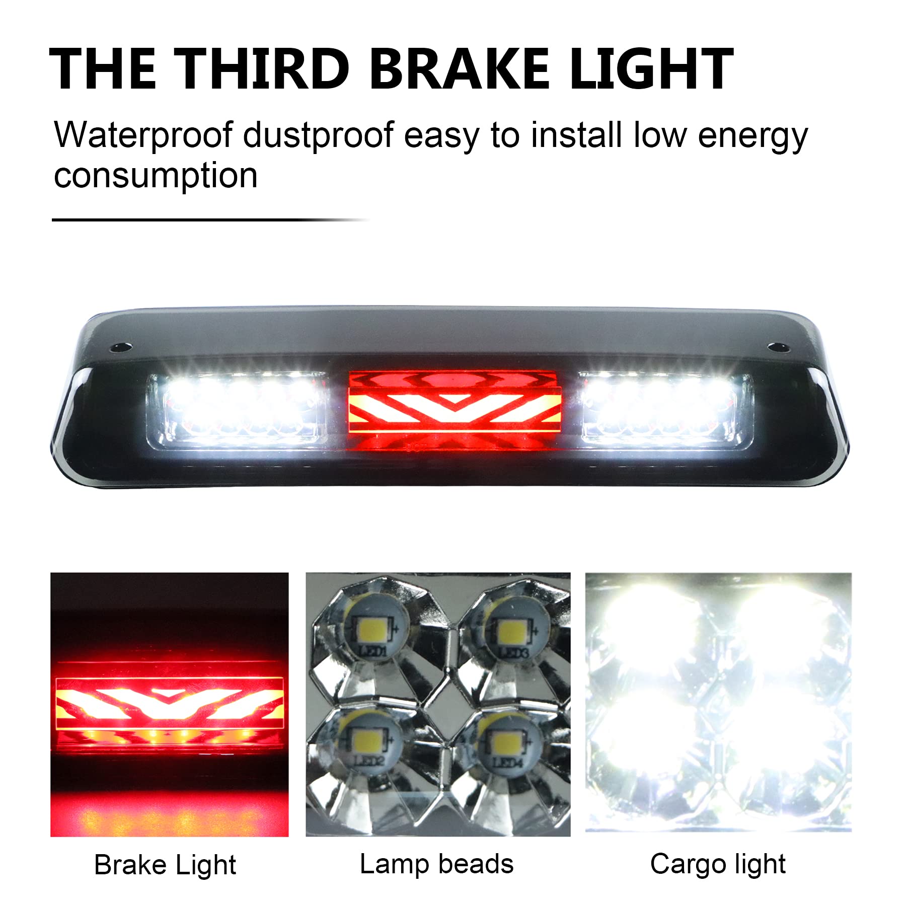 Led Third 3Rd Brake Light For 04-08 Ford F150, 07-10 Explorer, 06-08 Lincoln Mark Rear Cargo Lamp High Mount Stop Light