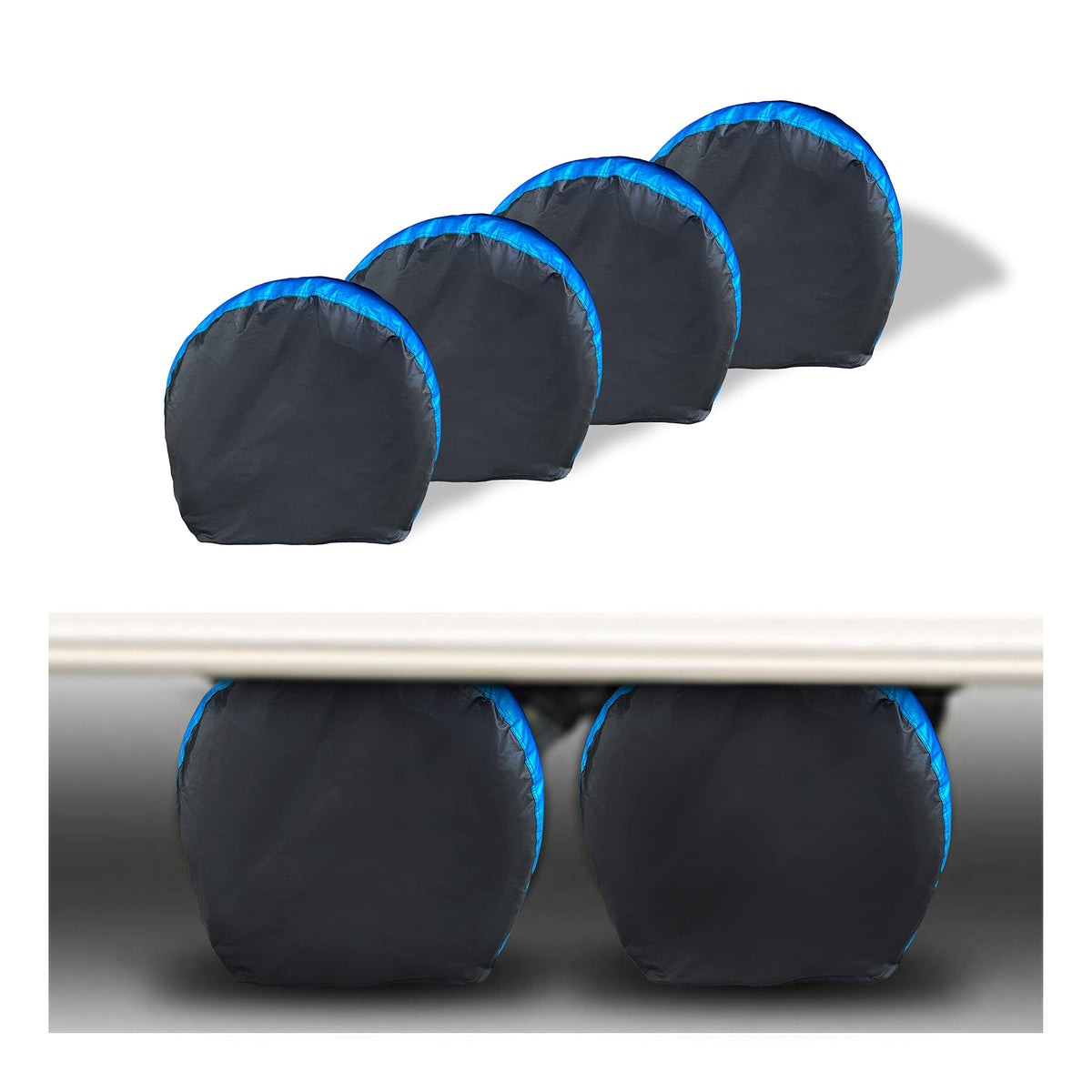 Mornyray Tire Covers 4 Pack,Waterproof Anti-Uv Snow Sun Rain Tire Covers For Rv,Truck, Suv, Trailer, Camper.