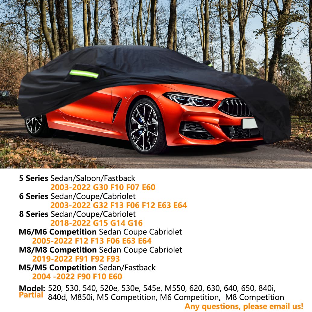 Sjysxm Custom Car Cover Compatible With Bmw 5 Series Sedan 2003-2025, M5 Sedan 2004-2025, I5,Waterproof All Weather Outdoor Car