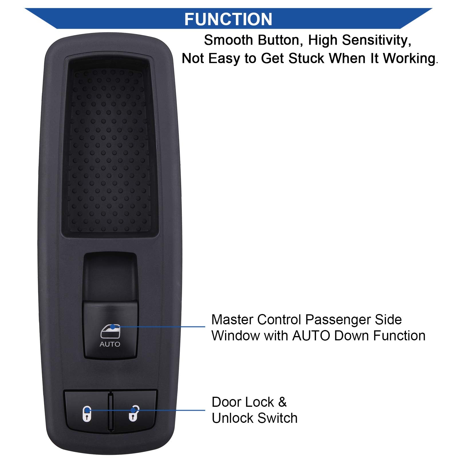 Passenger Side Power Window Switch 4602544Ag Compatible With 2008-2012 Dodge Grand Caravan, Chrysler Town And Country, Jeep Liberty, Dodge Ram 1500, 2009-2010 Journey, 2007-2011 Nitro