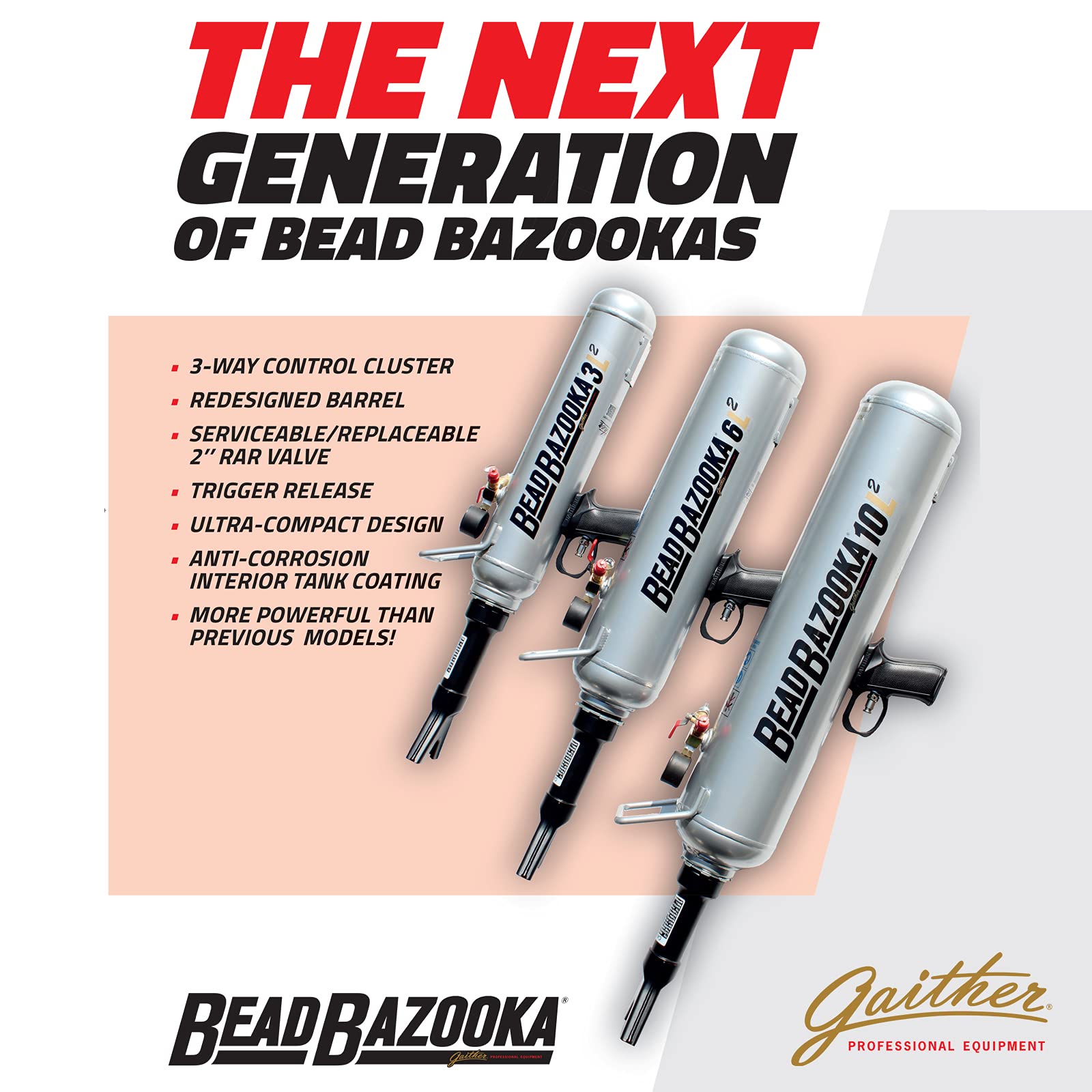 Gaither Handheld Bead Bazooka - 2Nd Generation, Bead Seater Tool With Rapid Air Release, For Passenger, Commercial, And Agricultural Vehicles, 6 Liter