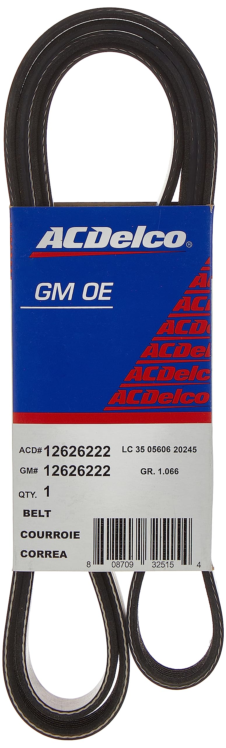 Acdelco Gm Original Equipment 12626222 V-Ribbed Serpentine Belt