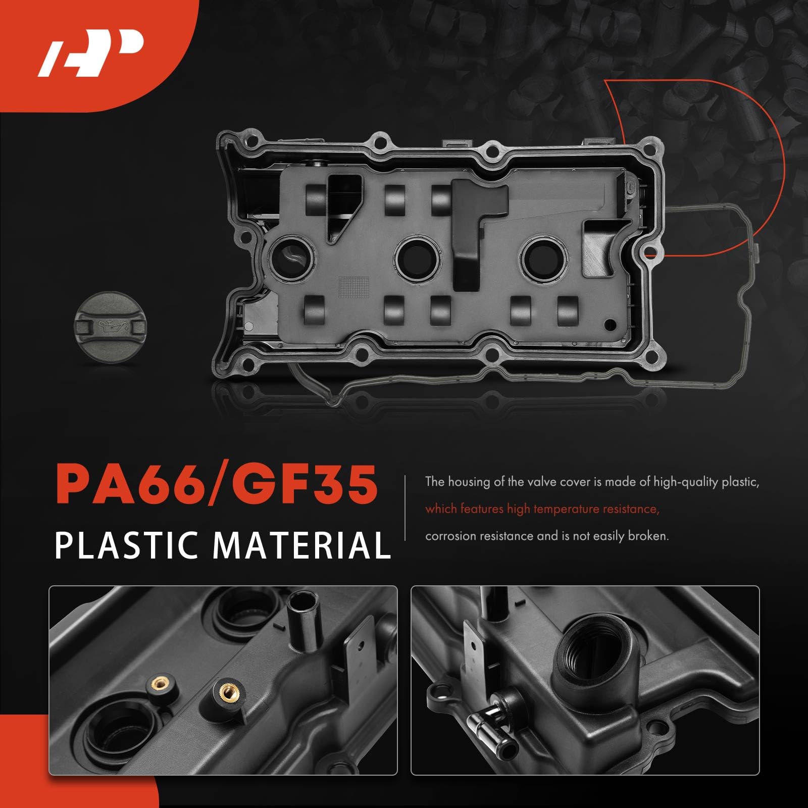 A-Premium Pair [2] Left Right Engine Valve Covers, with Gasket & Oil Filler Cap, Compatible with 2005-2019 Nissan - Frontier, Pa