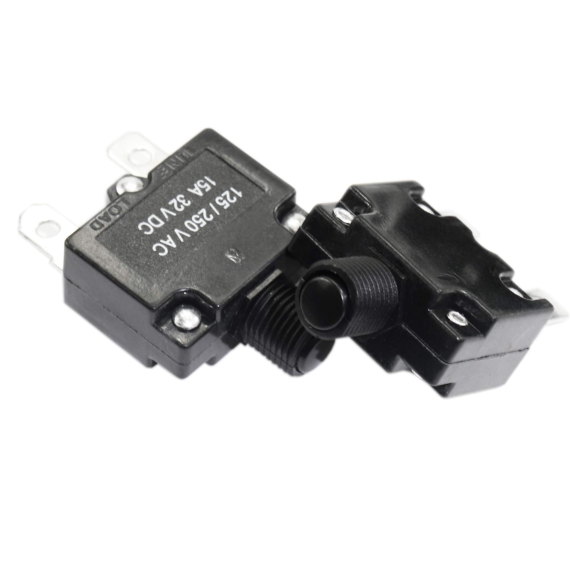 Fuzbaxy 5Pcs 20Amp Circuit Breakers With Push Button Reset With Quick Connect Terminals And Waterproof Button Cap