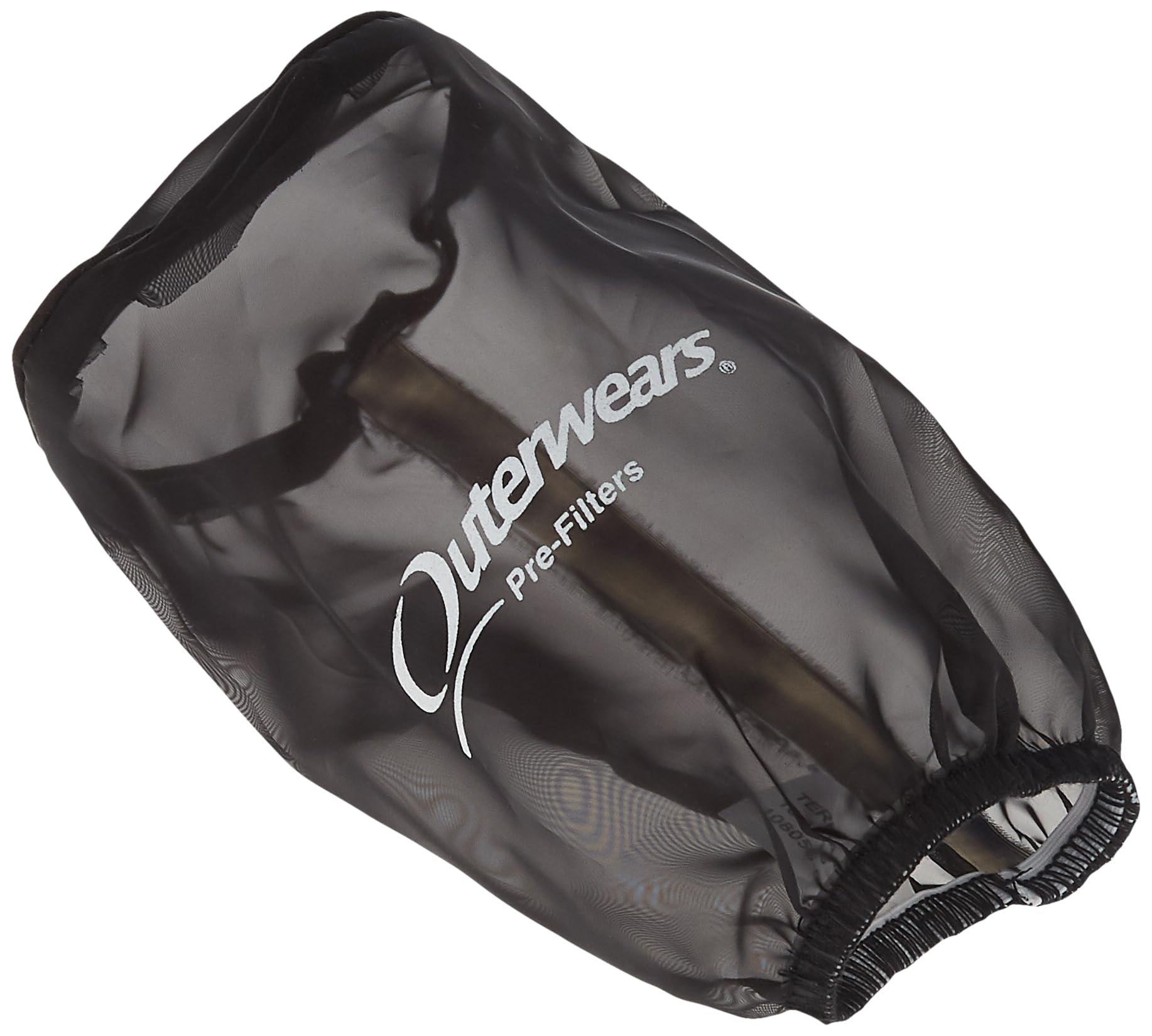 Outerwears Air Filter Wrap, Pre Filter, Round, 3.5 In Diameter, 6 In Tall, Top, Outerwears Logo, Polyester, Black, Each