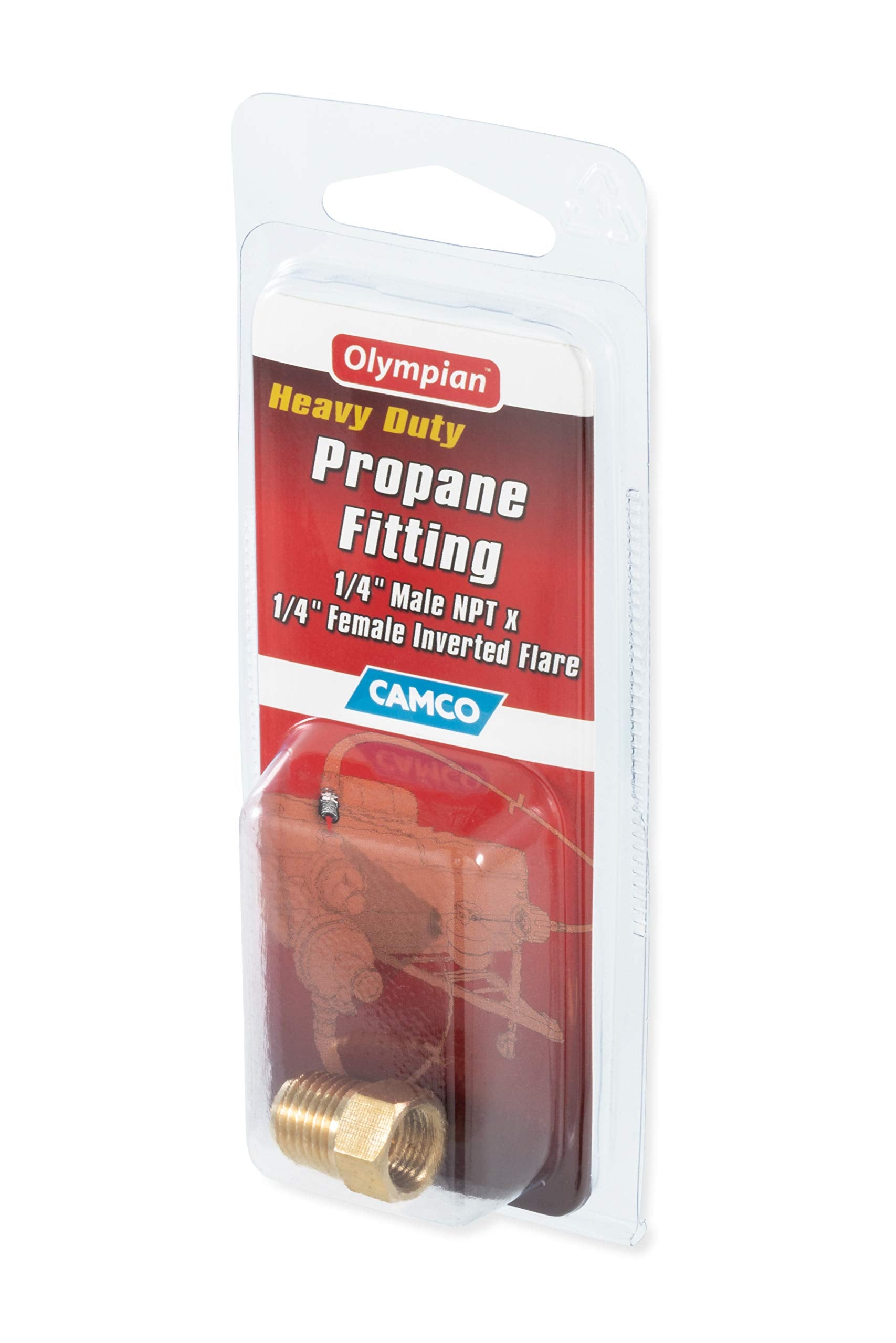 Camco 59953 Propane Fitting - 1/4 Male Npt X 1/4 Female Inverted Flare
