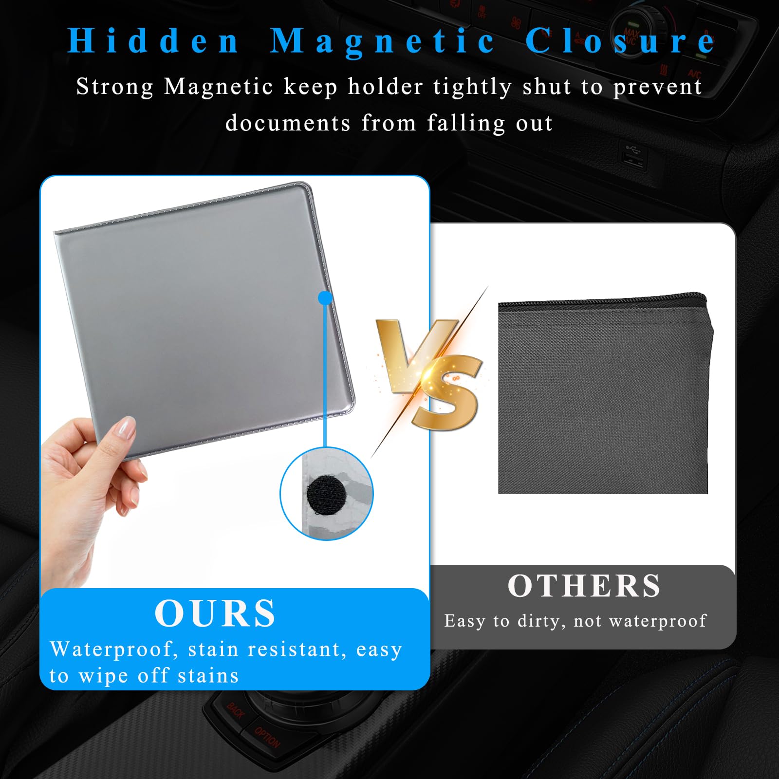 Kewucn 1 Pc Car Registration Insurance Holder, Essential Auto Card Glove Box Organizer, Vehicle Interior Accessories Perfect For