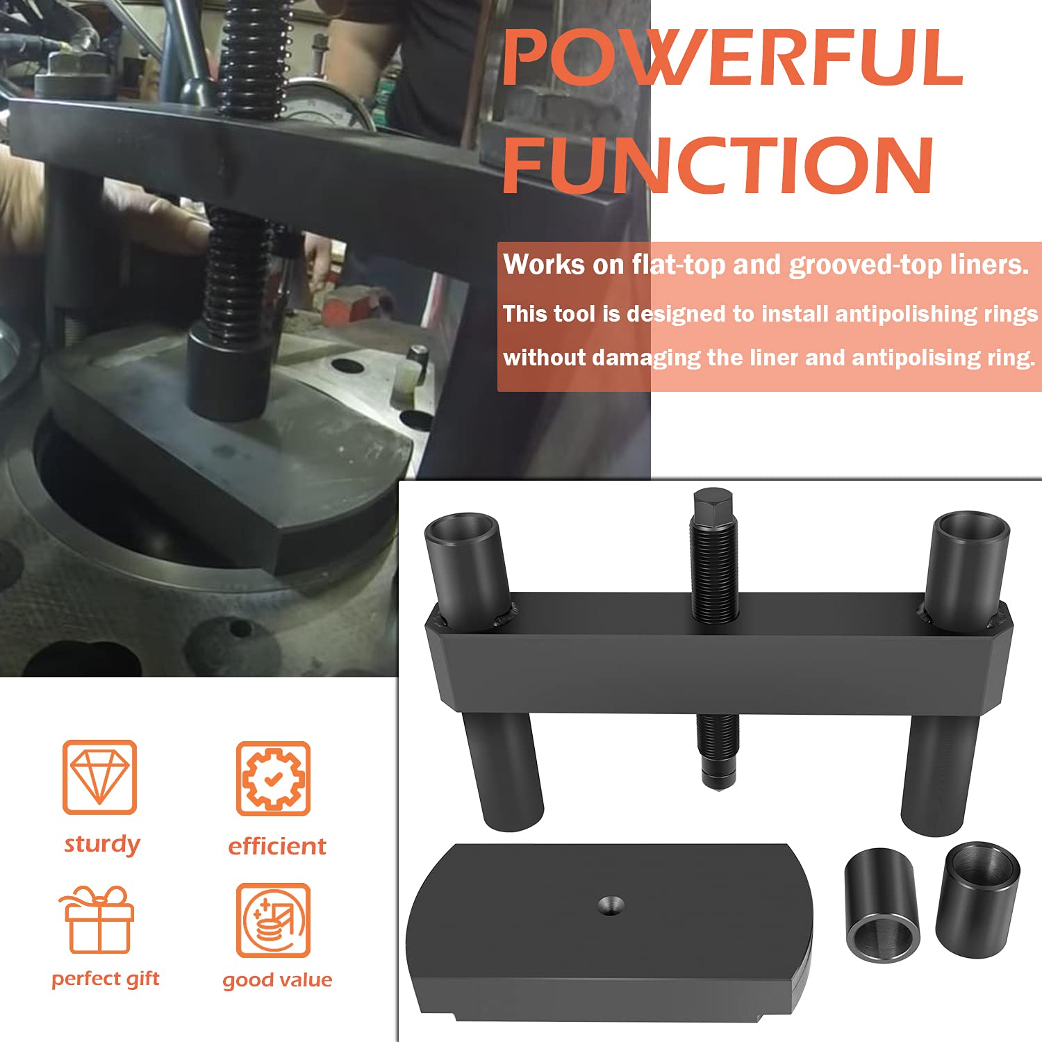 Yoursme 3164606 For Cummins Isx X15 Liner Press Installer Tool 3164606, St-269, 3162461 3164606 Heavy Duty Cylinder Liner Press
