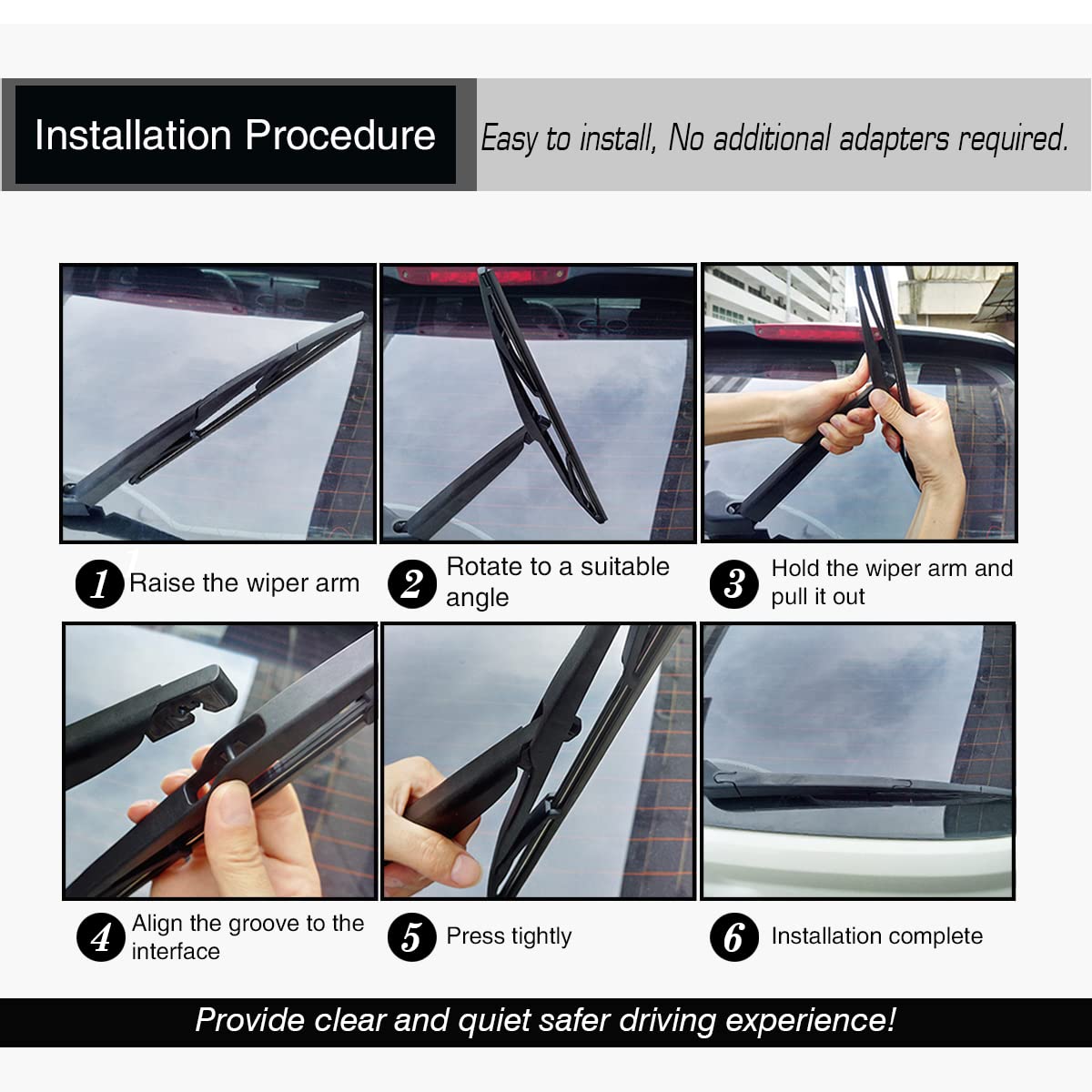 Replacement For Ford Explorer 2011-2020 Silent Wipers -Fapiuo Front And Rear Windshield Wipers 26''+22''+11'' Full Blade Set (3